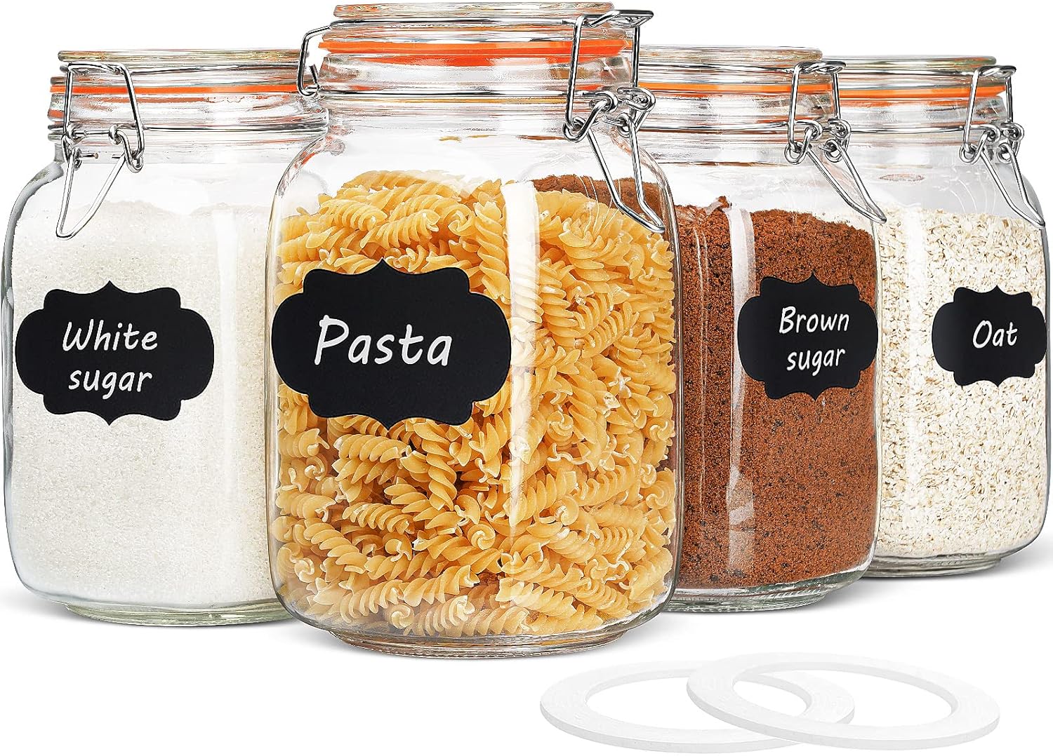 Perfect for Cooking 50 oz Glass Jars - Leaky-Proof Durable