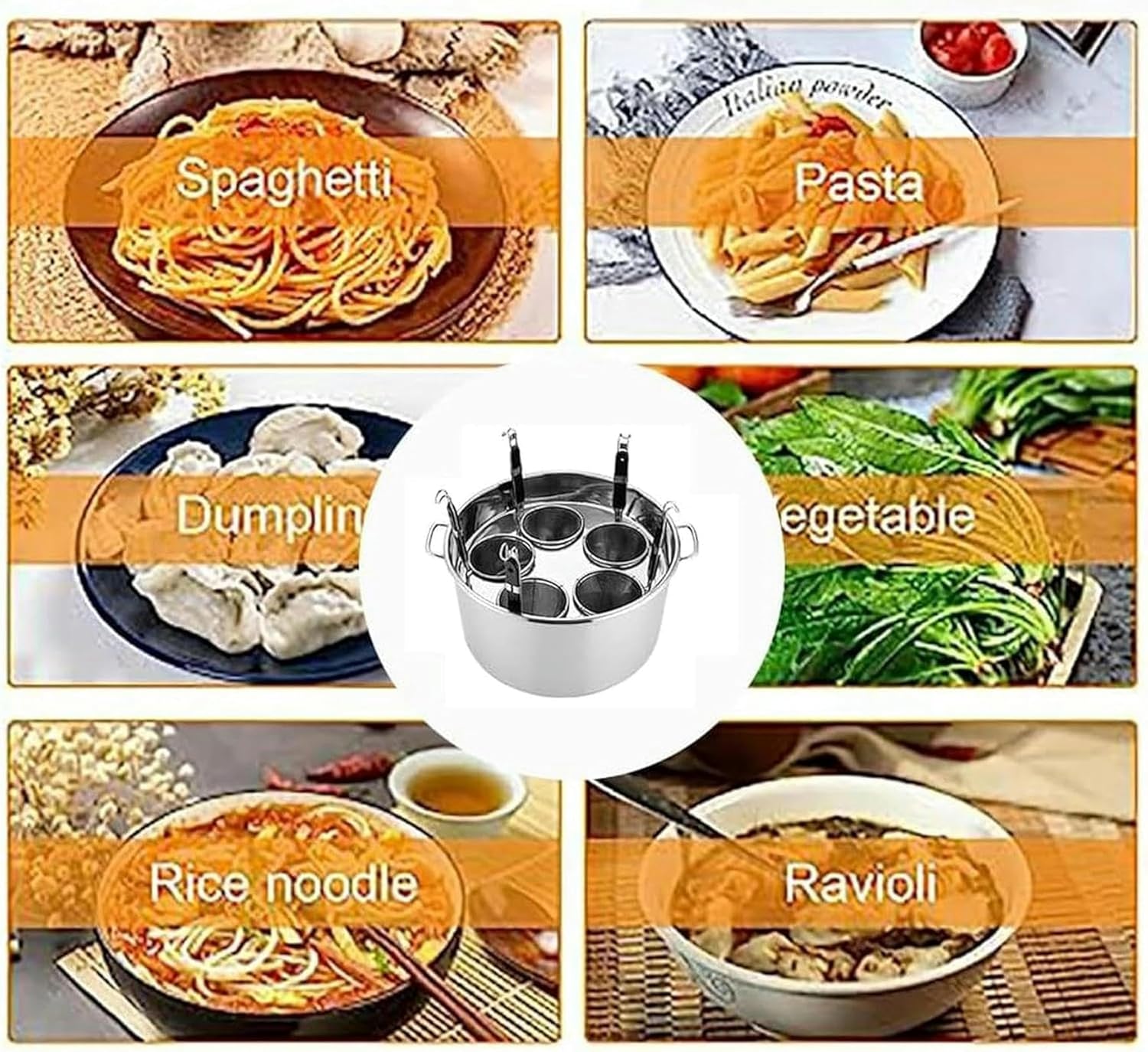 UNbit 5-Hole Stockpot with Divider Colander and Strainer