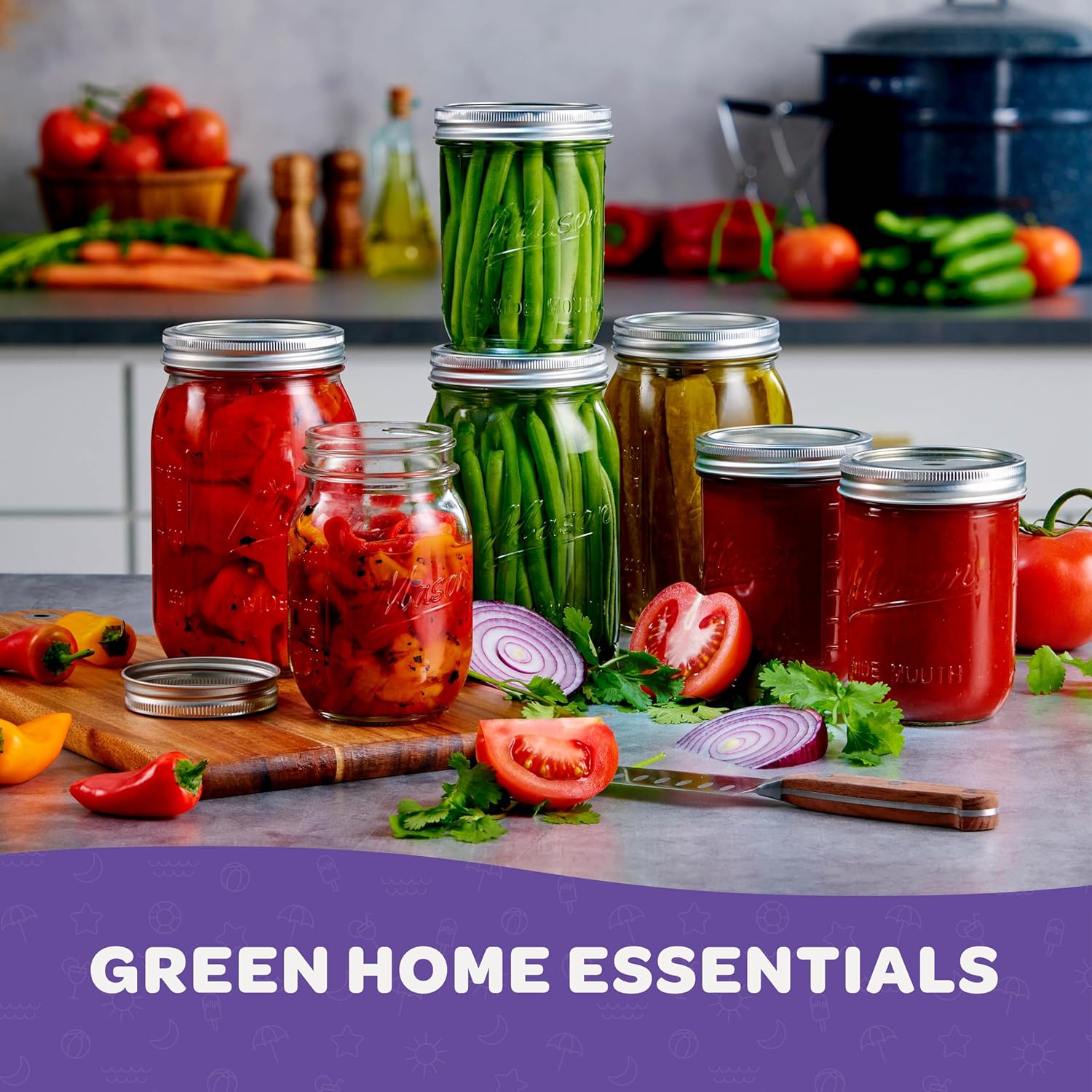 Premium Mason Jars for Canning Fermenting and More