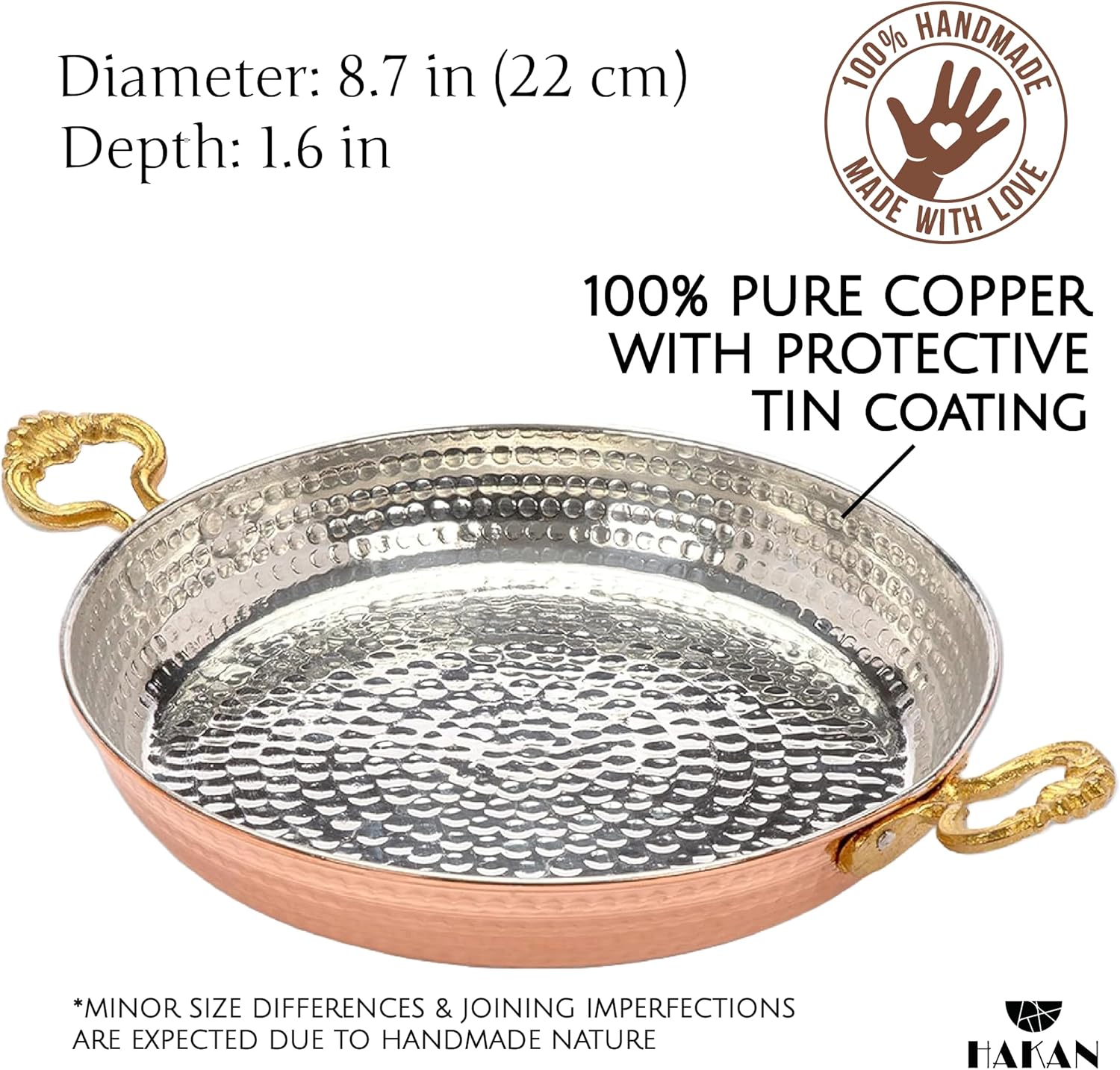 Hakan Copper Round Chef Pan