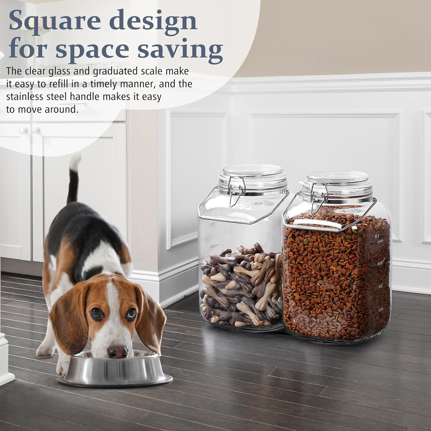 Folinstall 2 Pack Gallon Glass Jars with Airtight Lids
