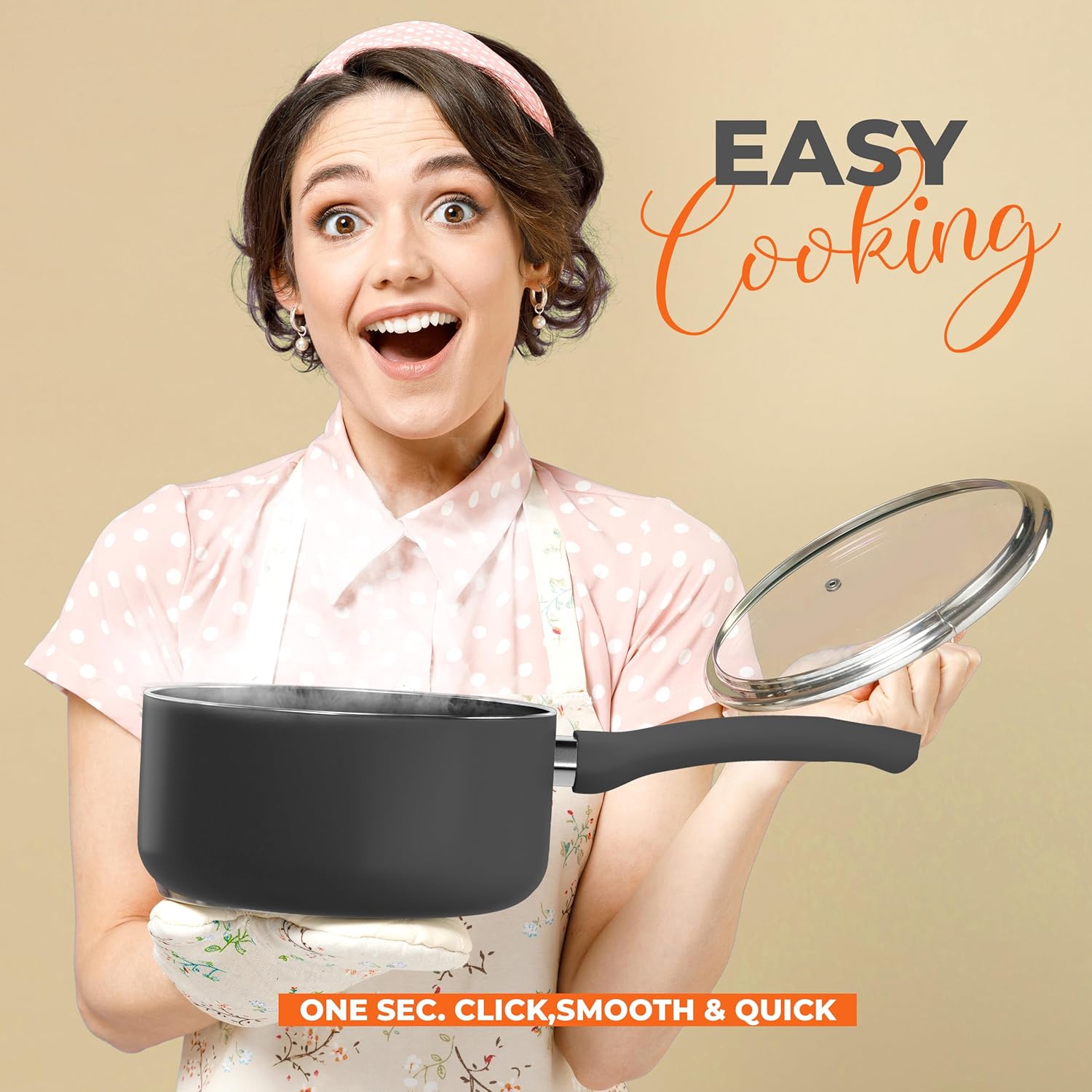 Utopia Kitchen 2 Quart Nonstick Saucepan with Glass Lid