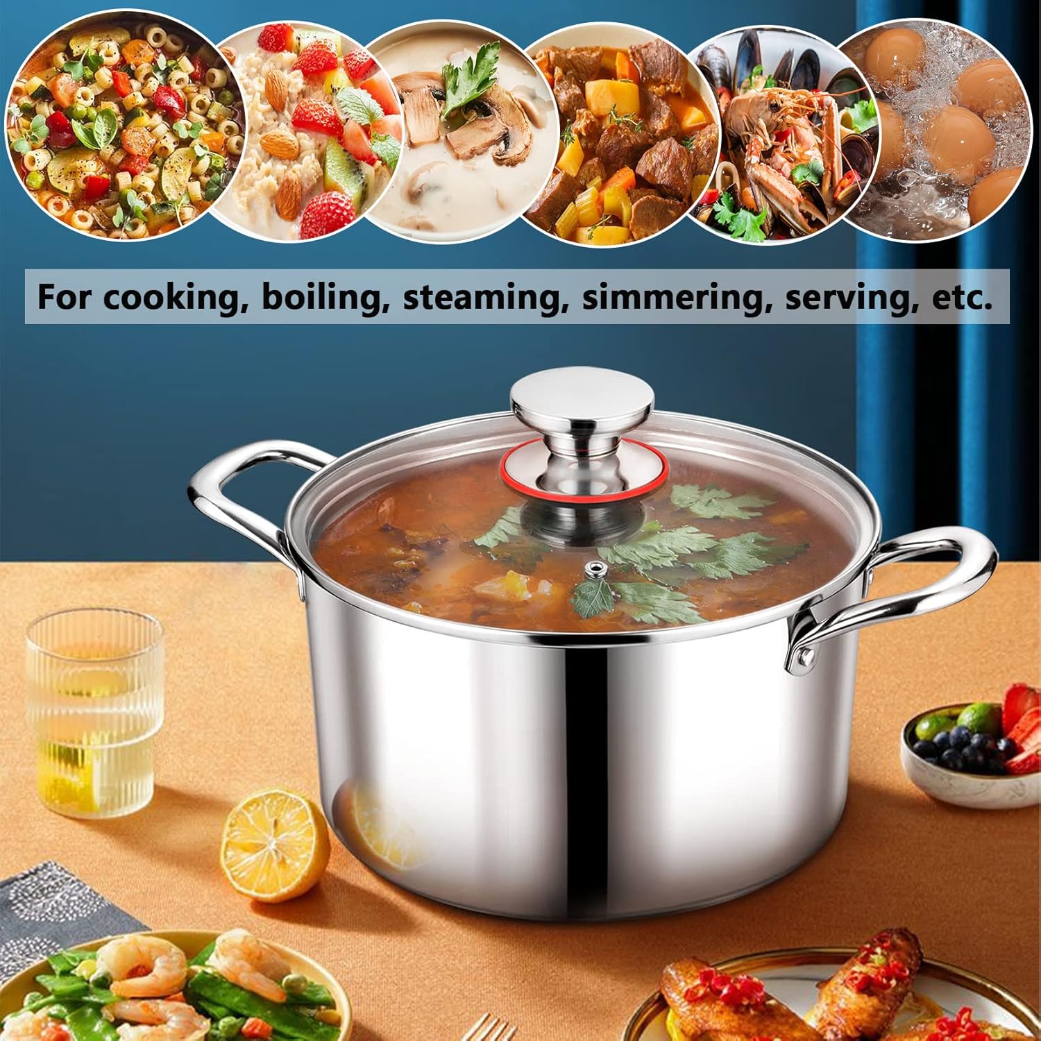 PP CHEF 6 Quart Stockpot with Lid 1