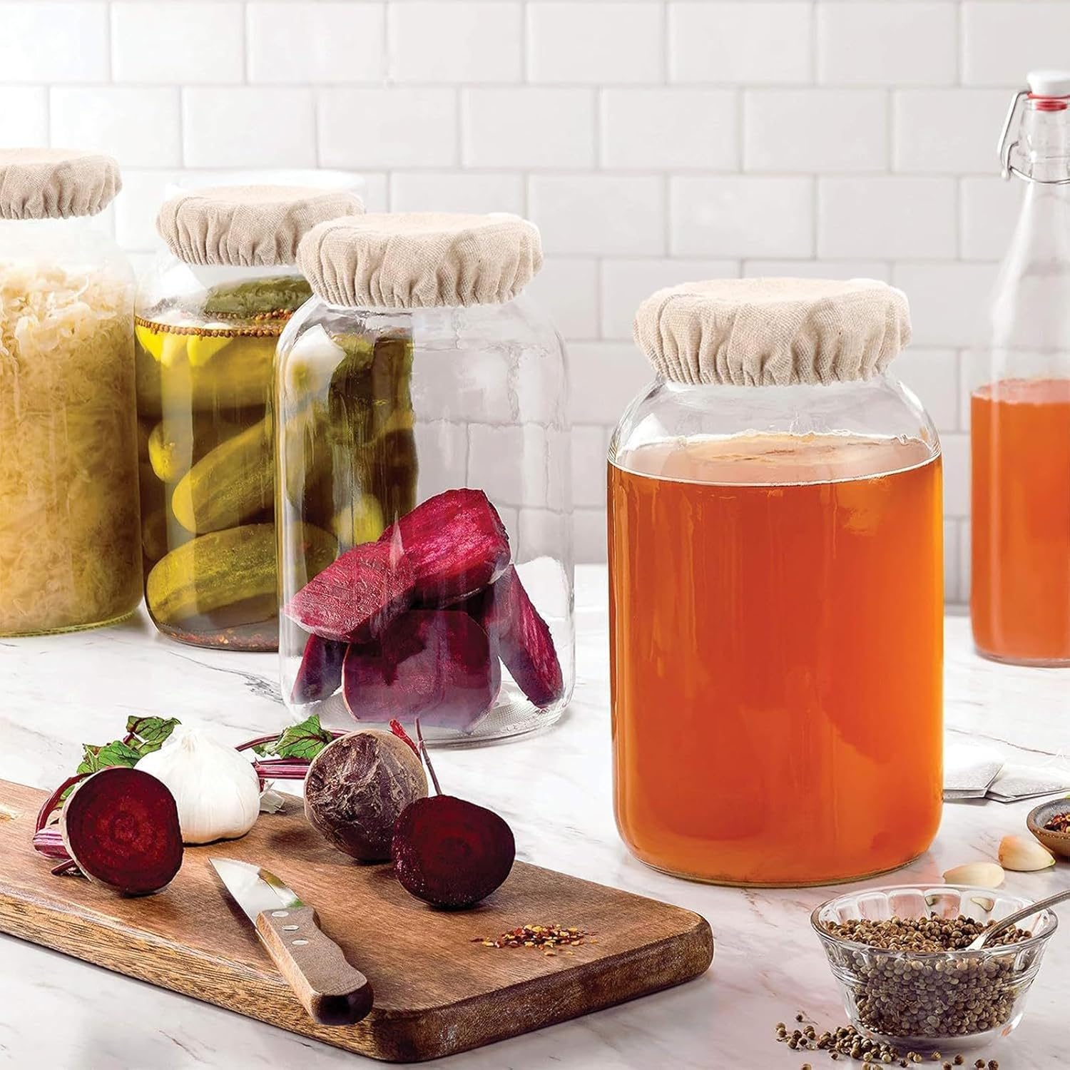 5-Piece Cloth Jar Covers for Canning Starters