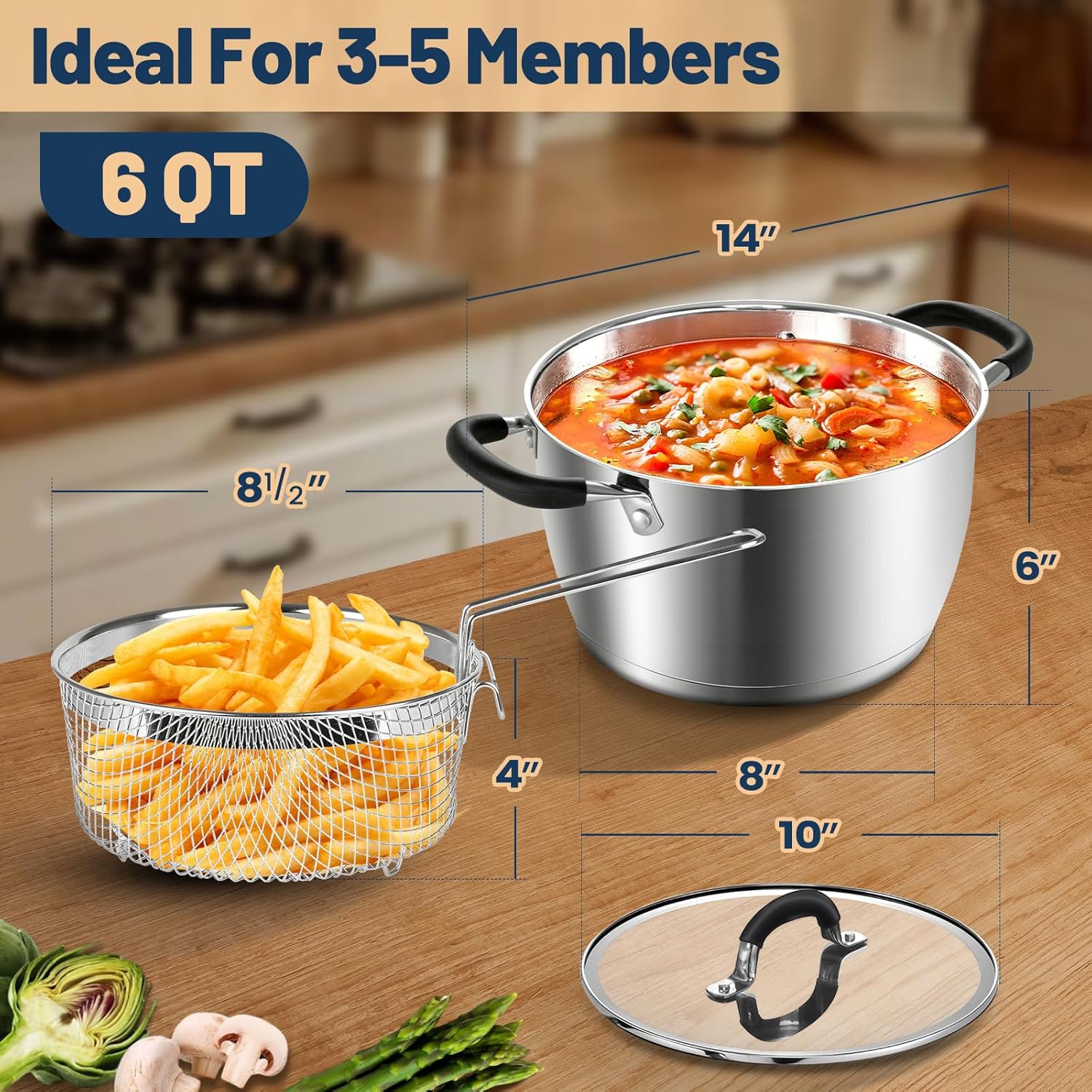 AOSIONStainless Steel Stock Pot for Cooking