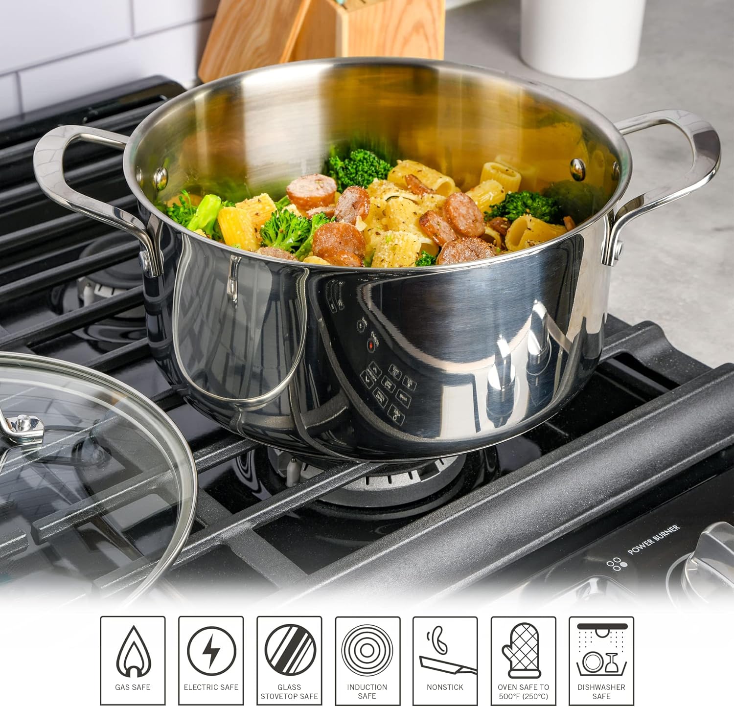 Martha Stewart Castelle 5-Quart Stainless Steel Dutch Oven