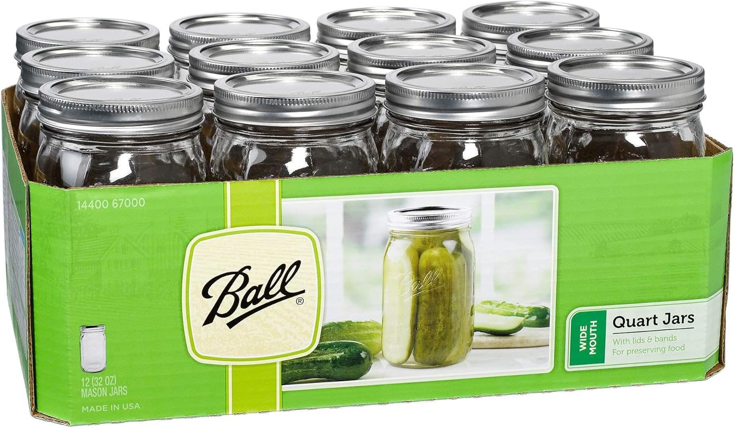 Ball 12-Pack Clear Glass Mason Jars Set