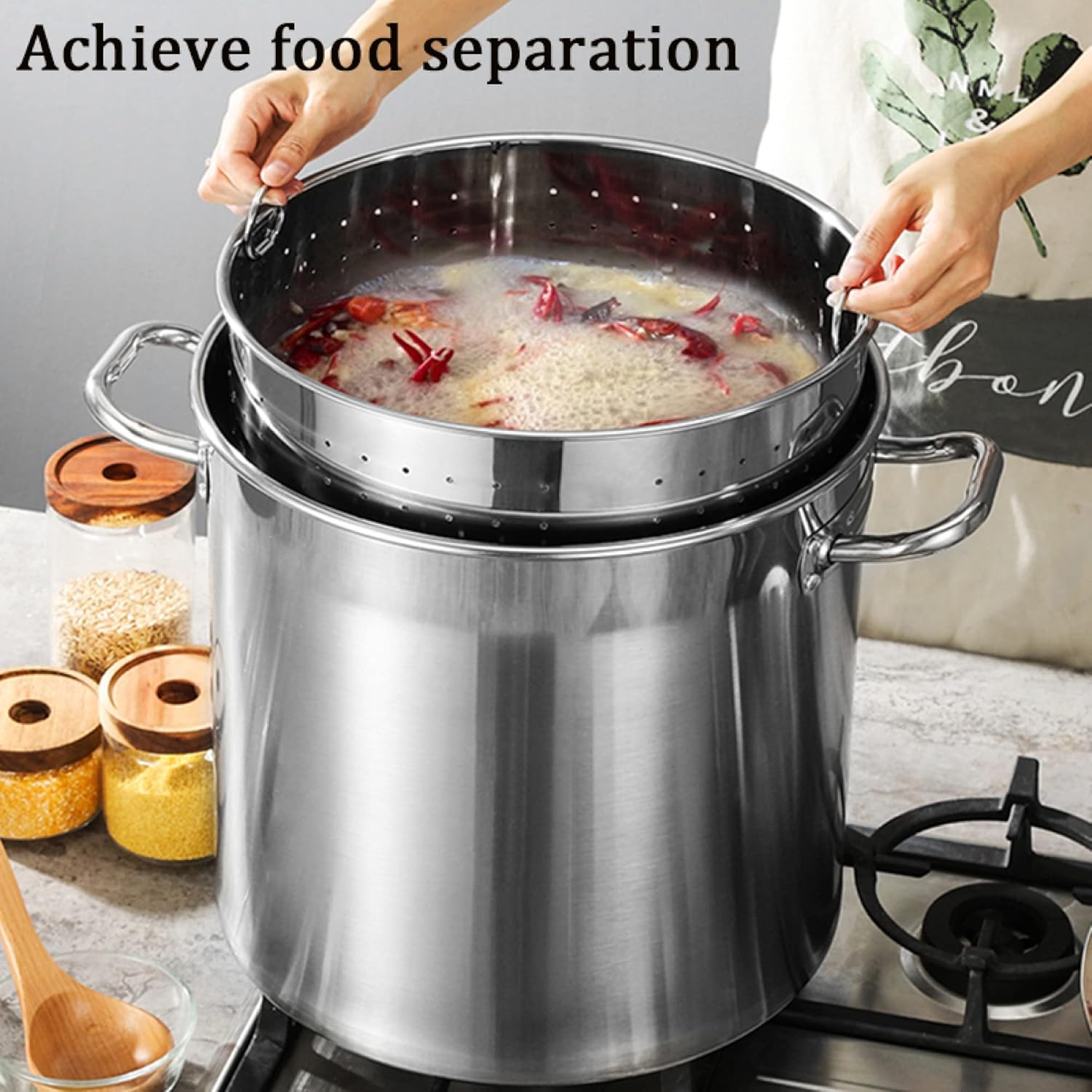 AIZYR Stainless Steel Stockpot 27Qt 45Qt 63Qt Large Set