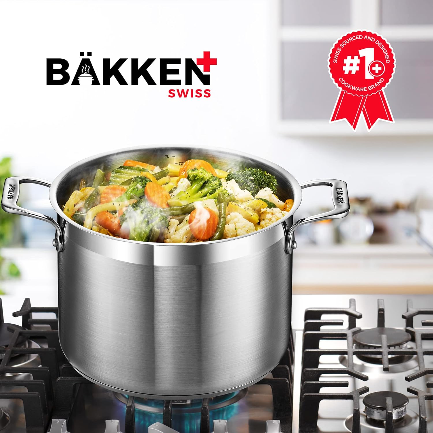 Bakken-Swiss 5 Quart Stockpot with Lid and Riveted Handles