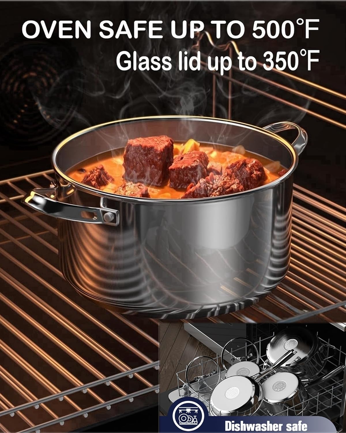 6 Quart Dutch Oven Pot with Glass Lid