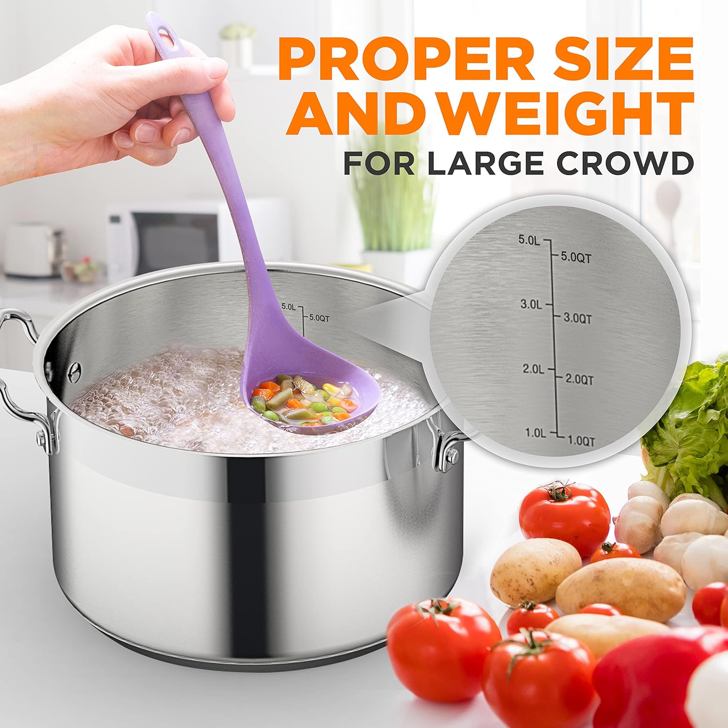 Ergonomic 5-Quart Stainless Steel Stockpot