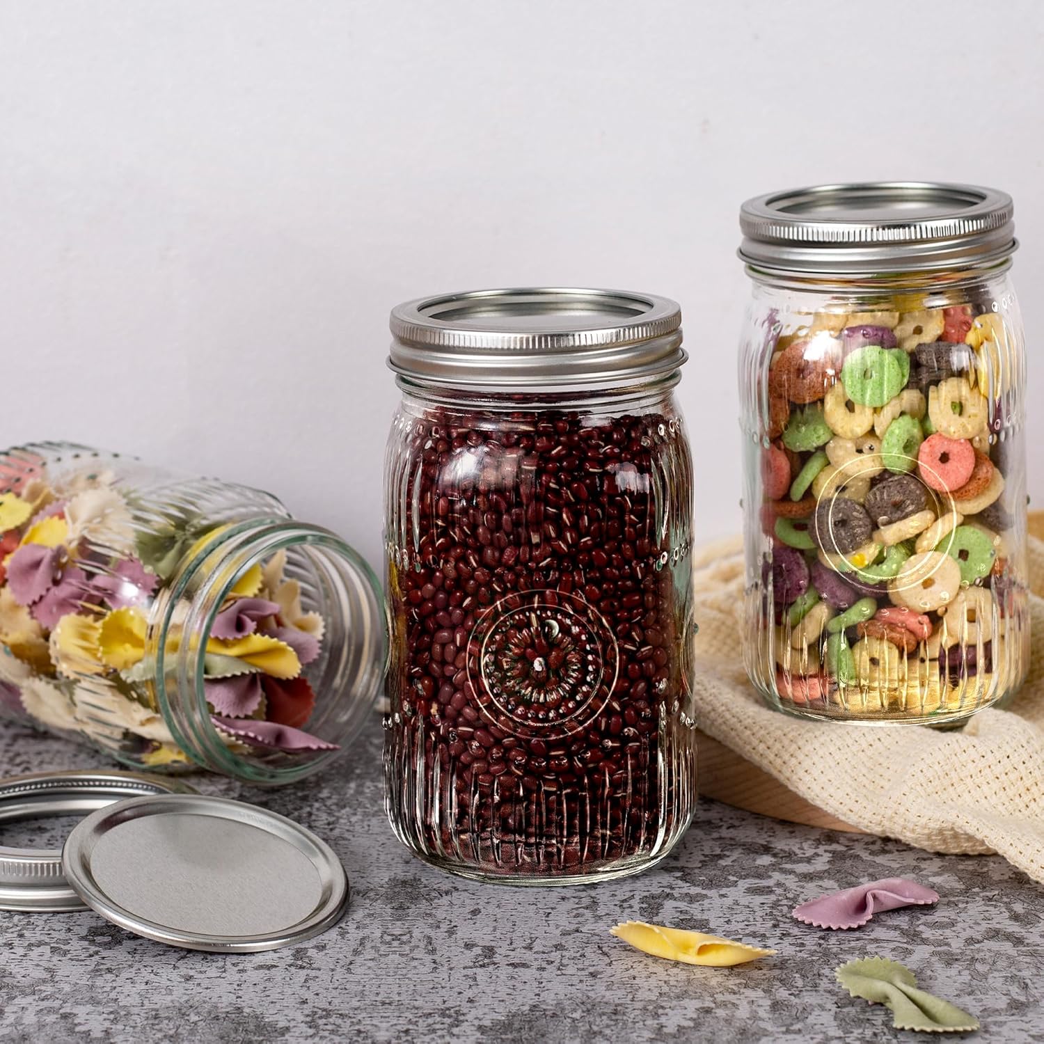 Vivid 32oz Mason Jars Wide Mouth Quart Canning Jar DIY Preserving Set