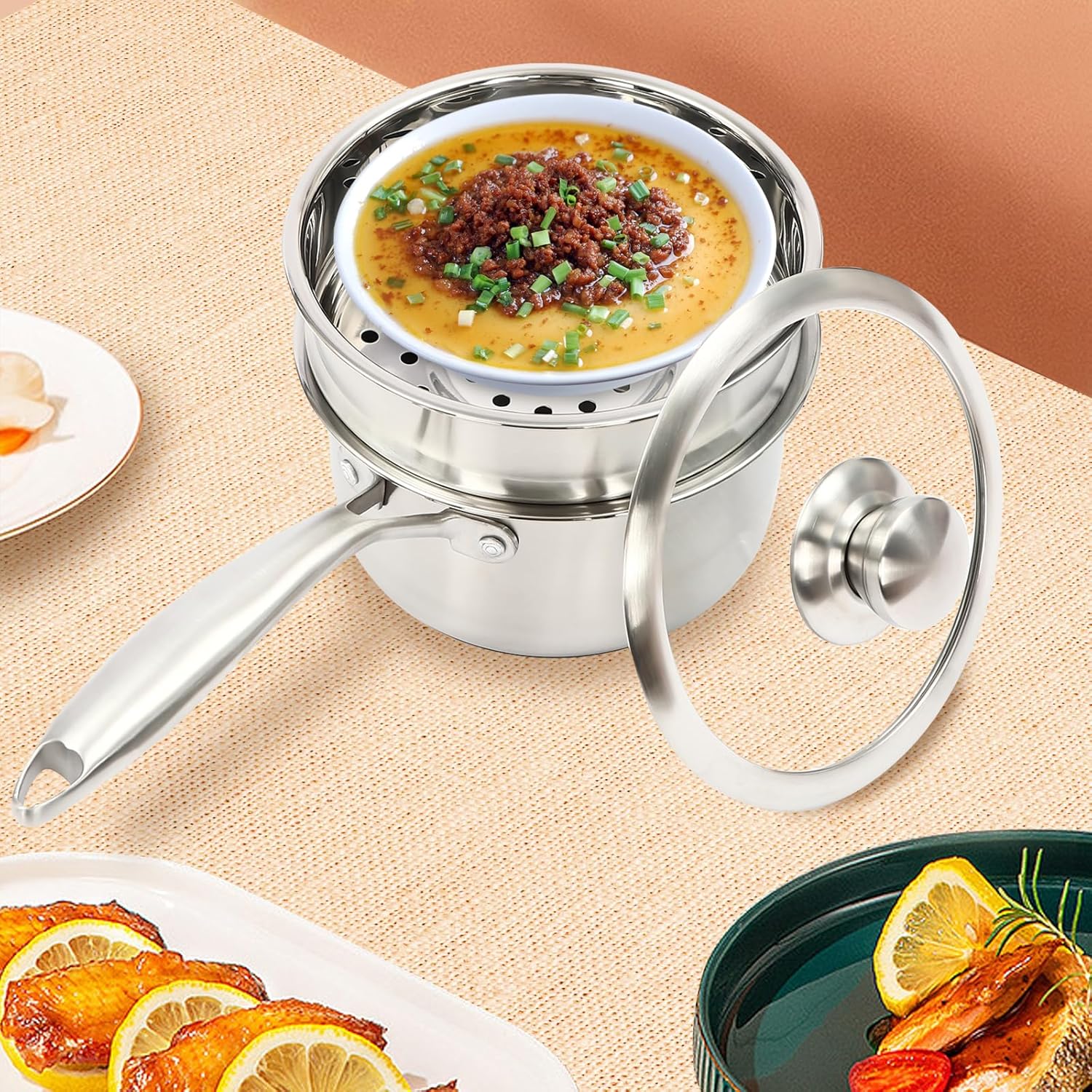 Versatile Stainless Steel Saucepan with Steamer Basket