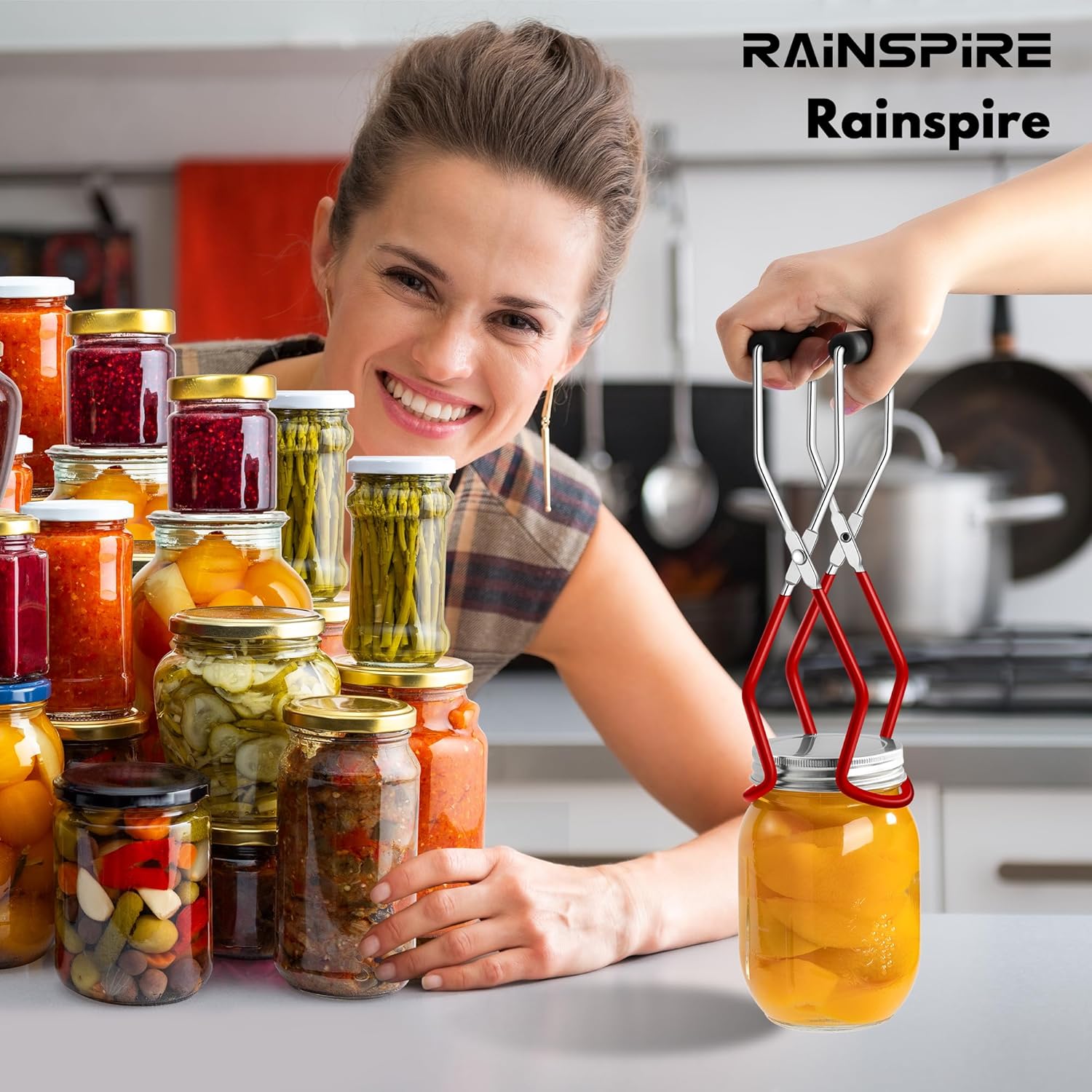 Rainspire Canning Jar Lifter Red Safety Tool