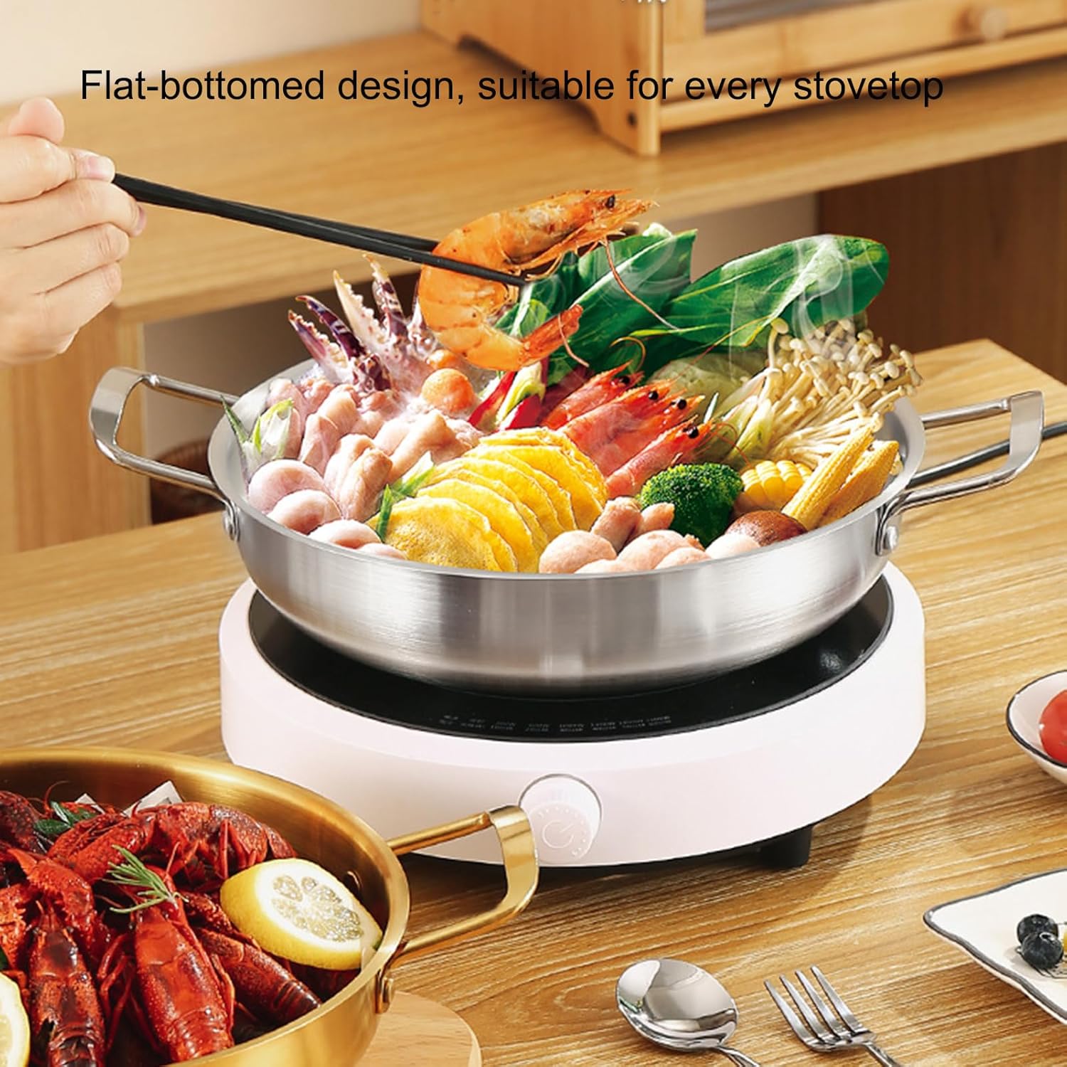 Korean Ramen Noodle Pot - Stainless Steel Multi-Purpose Stockpot
