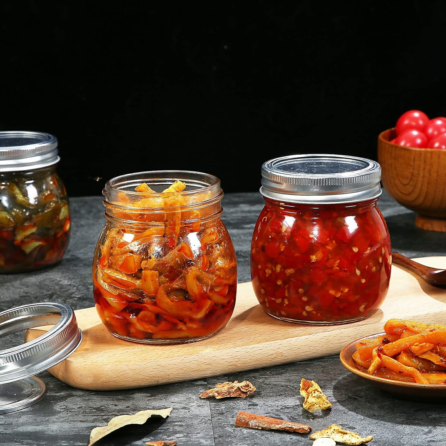 Yeboda 9-Pack Wide Mouth Mason Jars with Airtight Lids