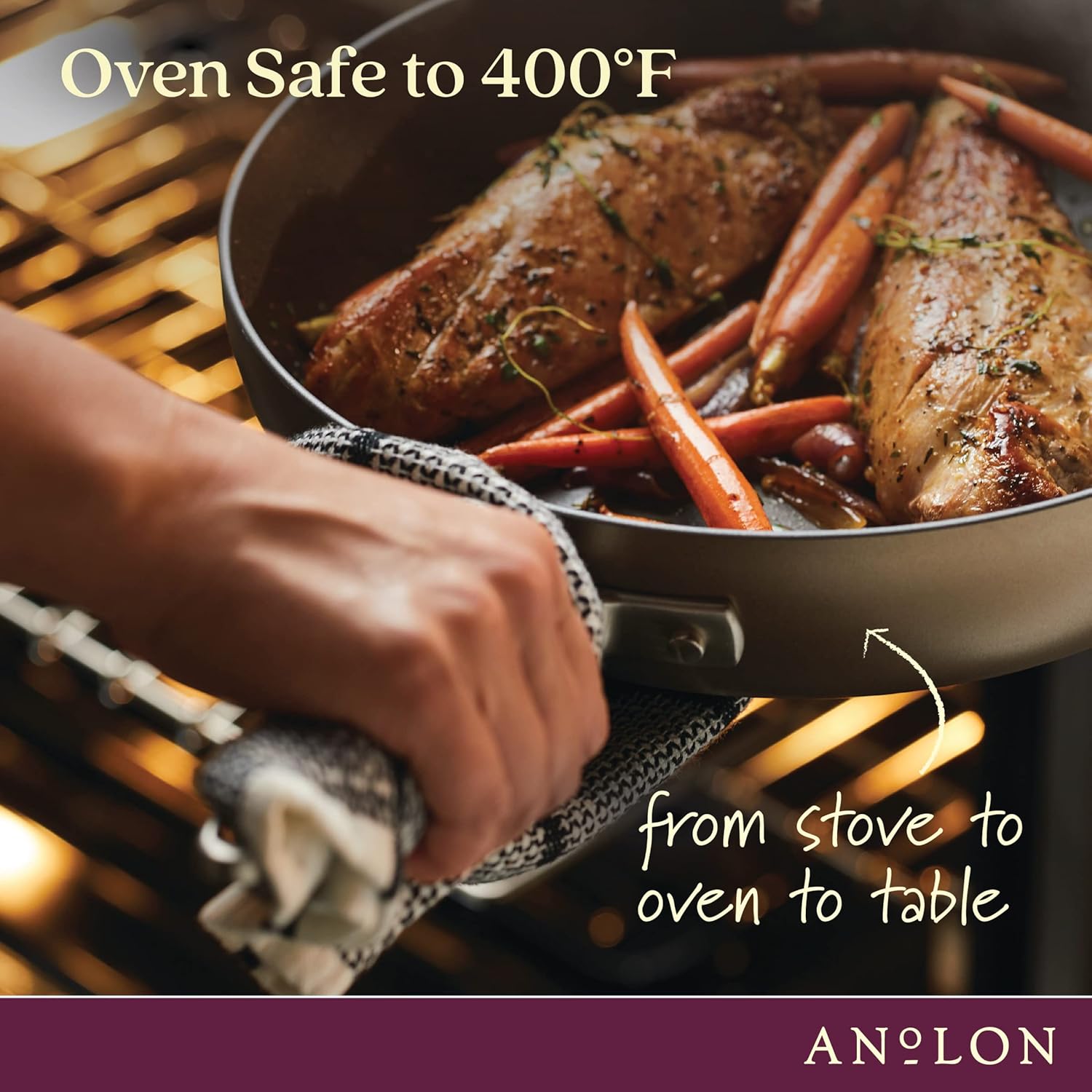 Best ChoiceAnolon Advanced Home 85Qt Nonstick Stockpot with Built-InSteamer Oven Safe