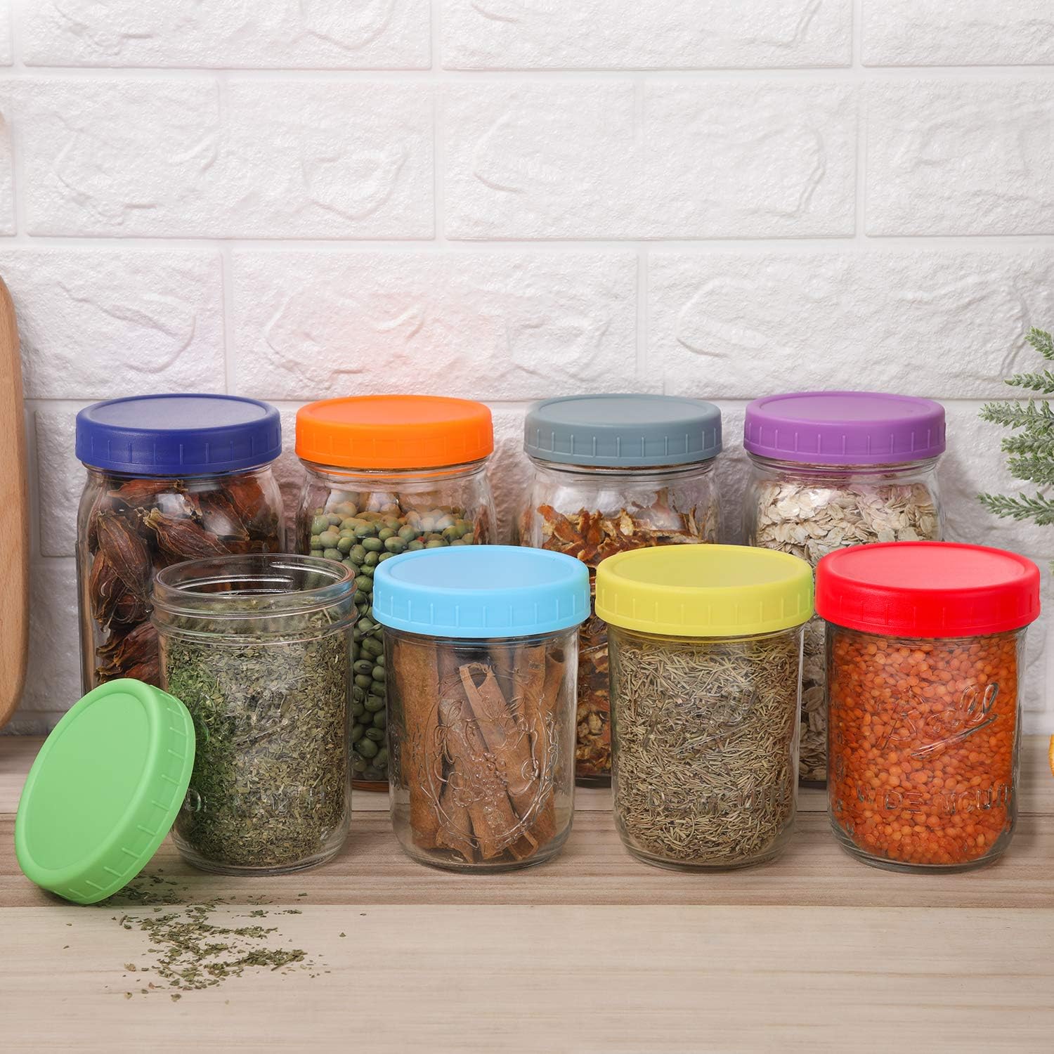24-Pack Colorful Mason Jar Lids AOZITA