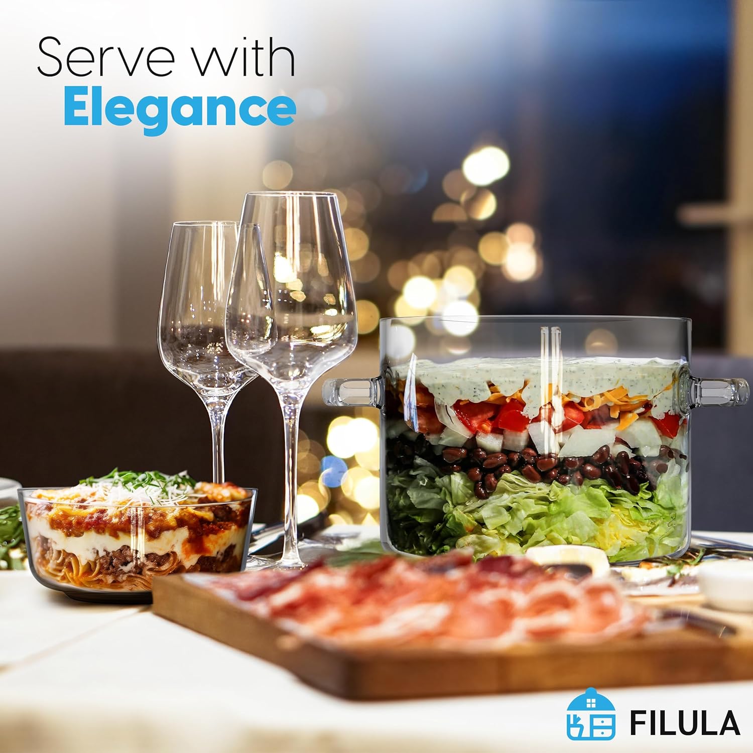 FILULA Heat-Resistant Glass Cooking Pot with Cover