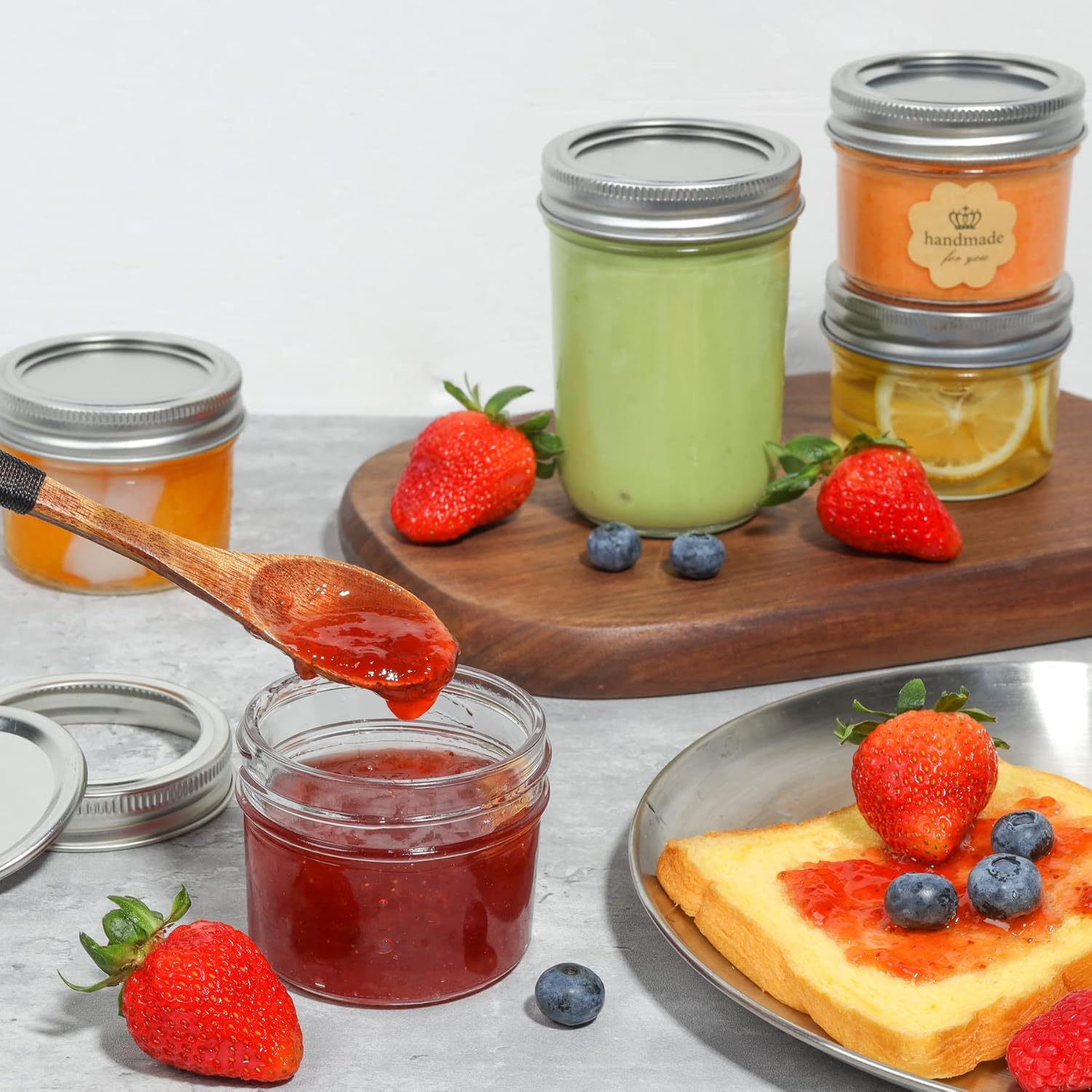 Vivid Jar with Sealed Lids for Canning DIY Projects
