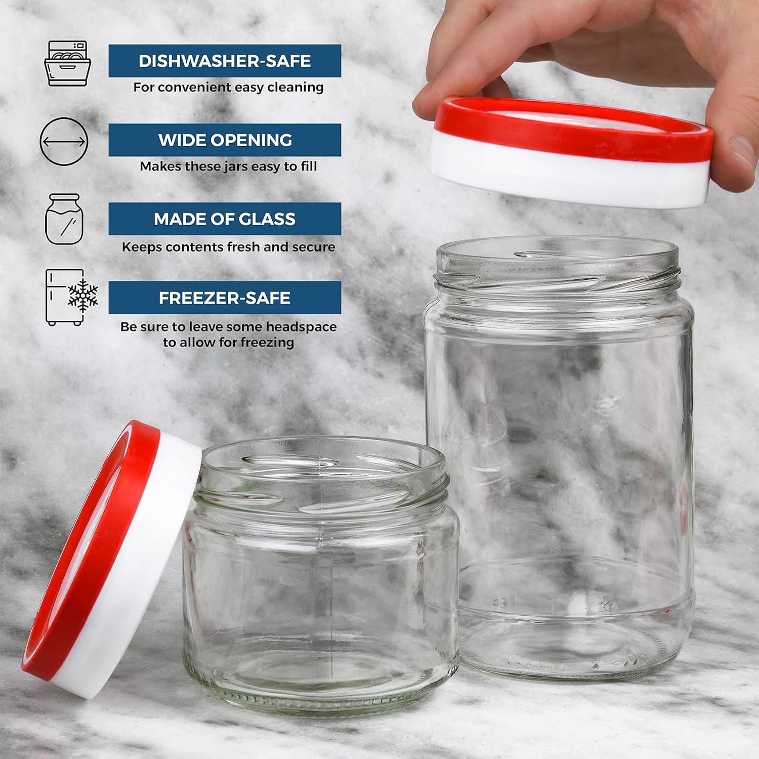 Tribello 22oz Mason JarsWide MouthPerfect for Canning StorageCapacity2x22oz