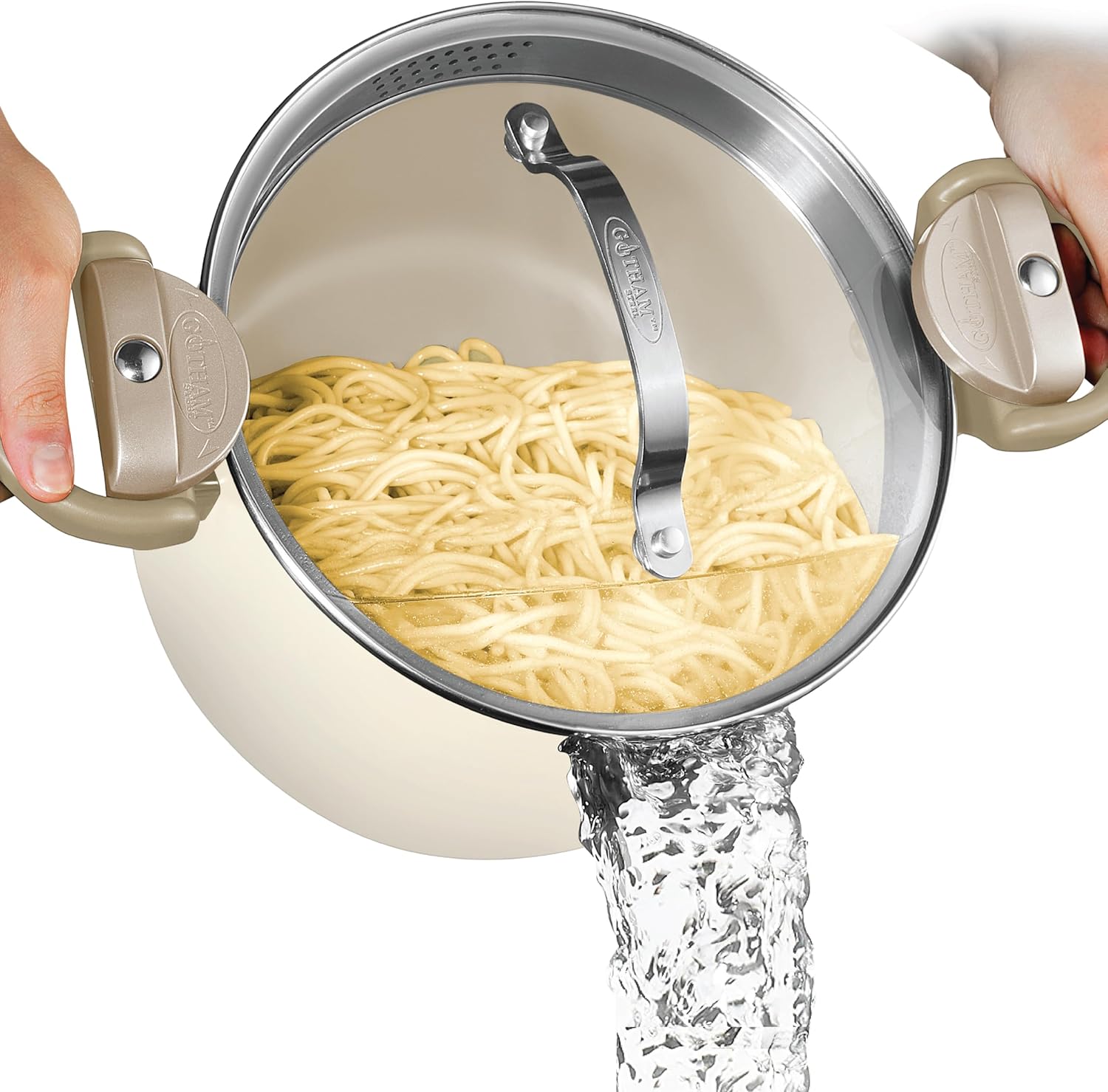 Nonstick Stock Pot With Strainer Lid Quick Cleanup and Eco-Friendly Cooking