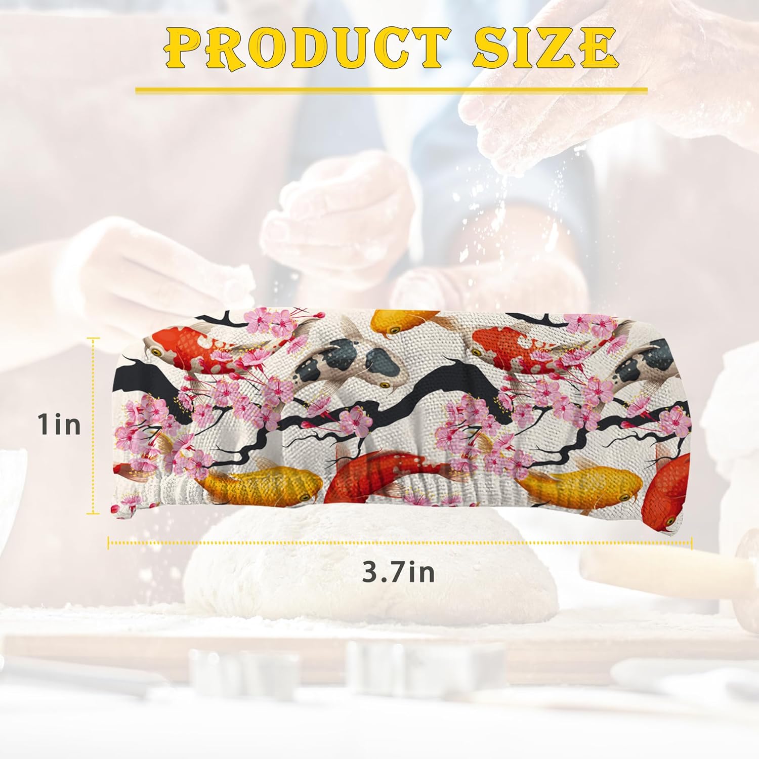 Japanese Cherry Blossom Koi Fish Sourdough Starter Jar Cloth Cover Eco-Friendly Durable