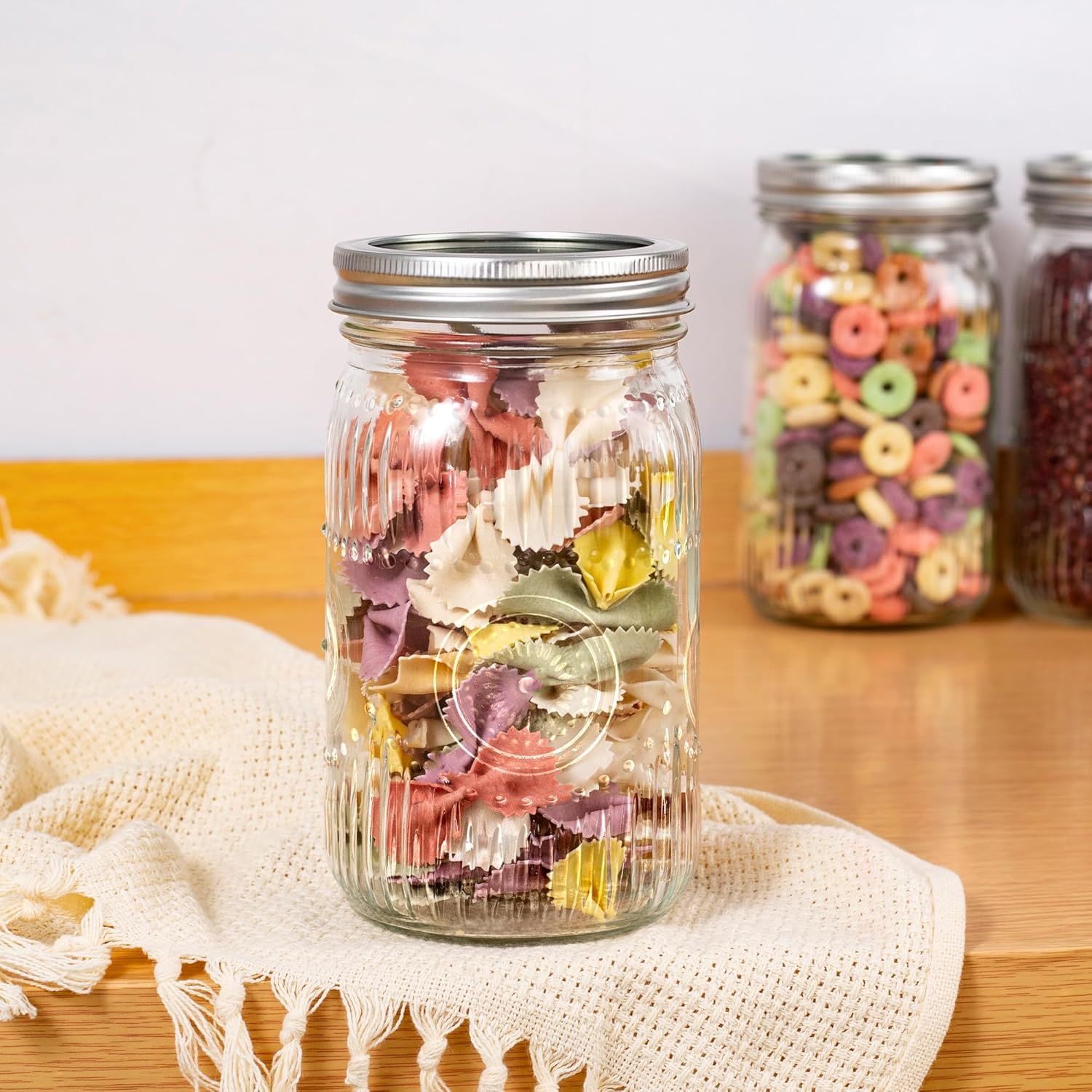 Vivid 32oz Mason Jars Wide Mouth Quart Canning Jar DIY Preserving Set