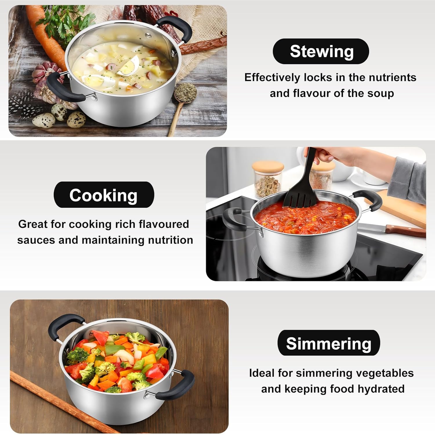 PP Chef 3-Quart Stainless Steel Stockpot