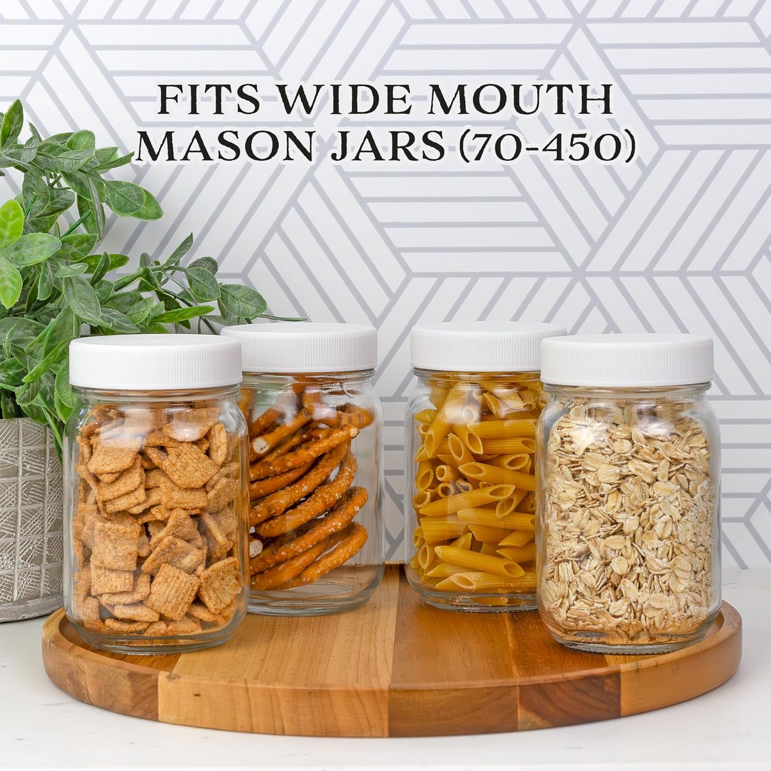 24-Pack White Plastic Mason Jar Lid Set