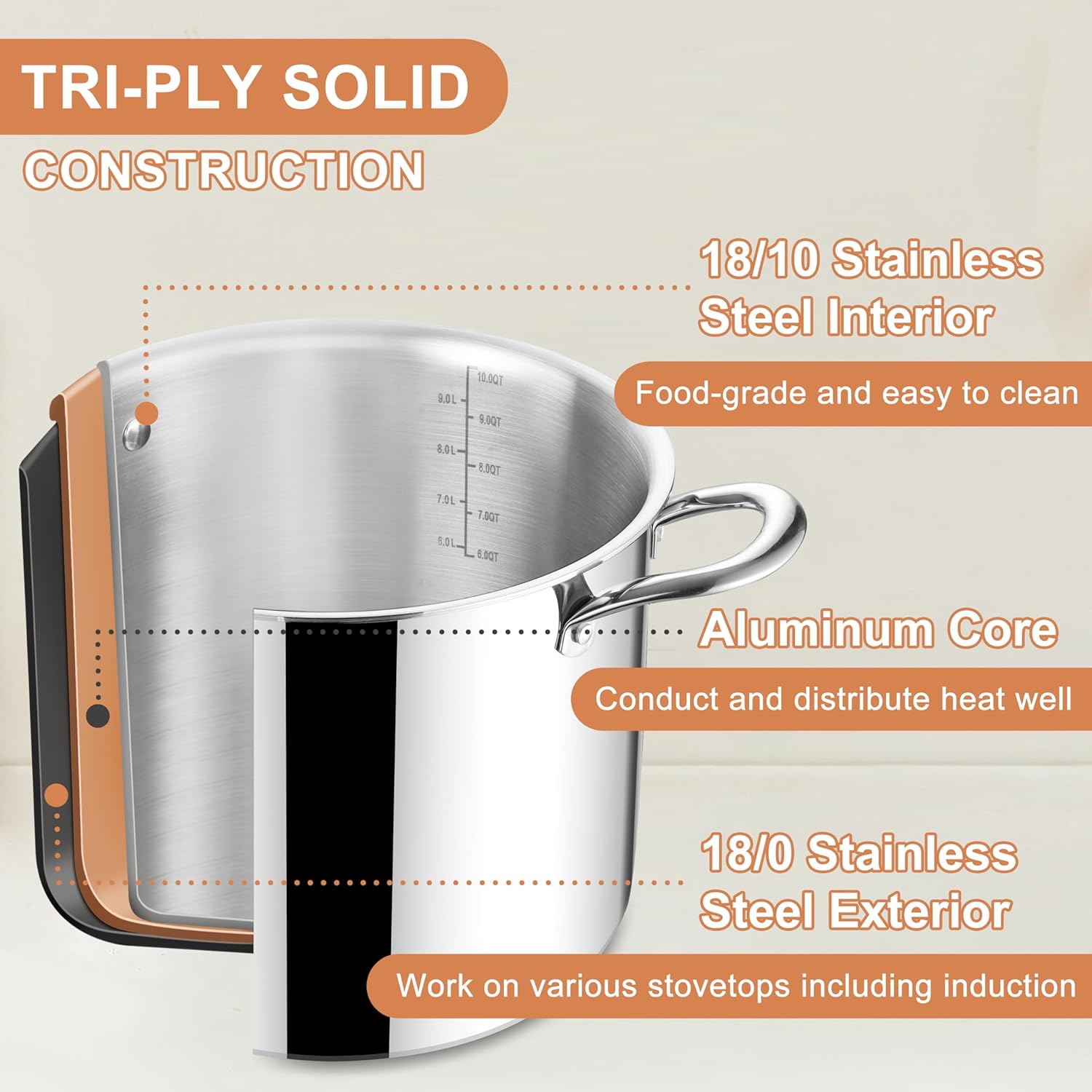 Herogo 10 Quart Stock Pot