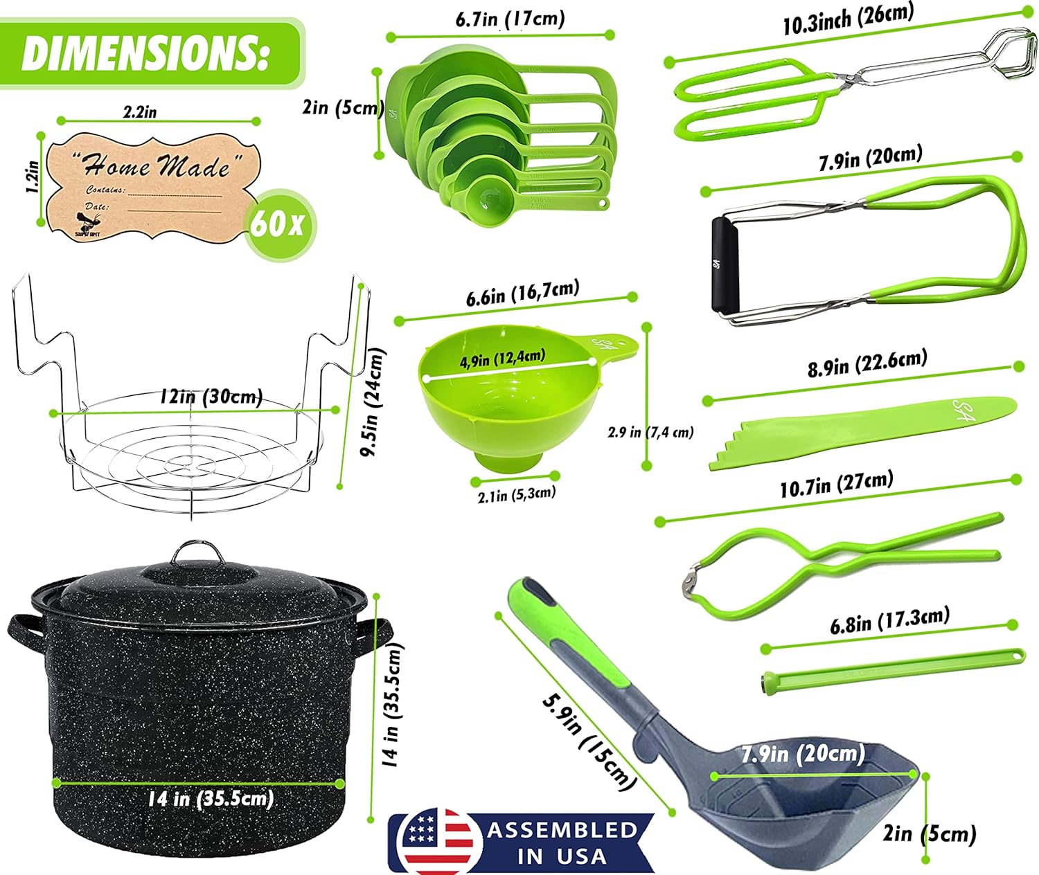 Easy Canning Kit - Stainless Steel Water Bath Canner with Rack Lid