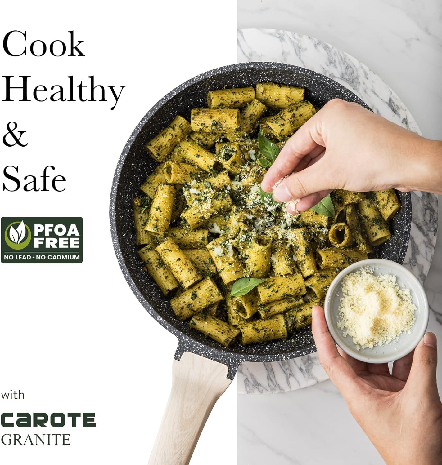 Elegant Carote Classic Granite Frying Pan for Safe Healthy Cooking