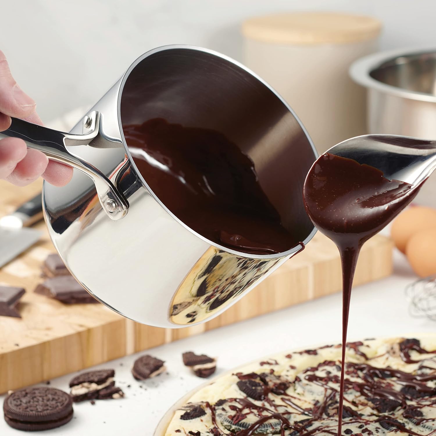 Premium CookingTramontina 15-Quart Tri-Ply Saucepan with Lid