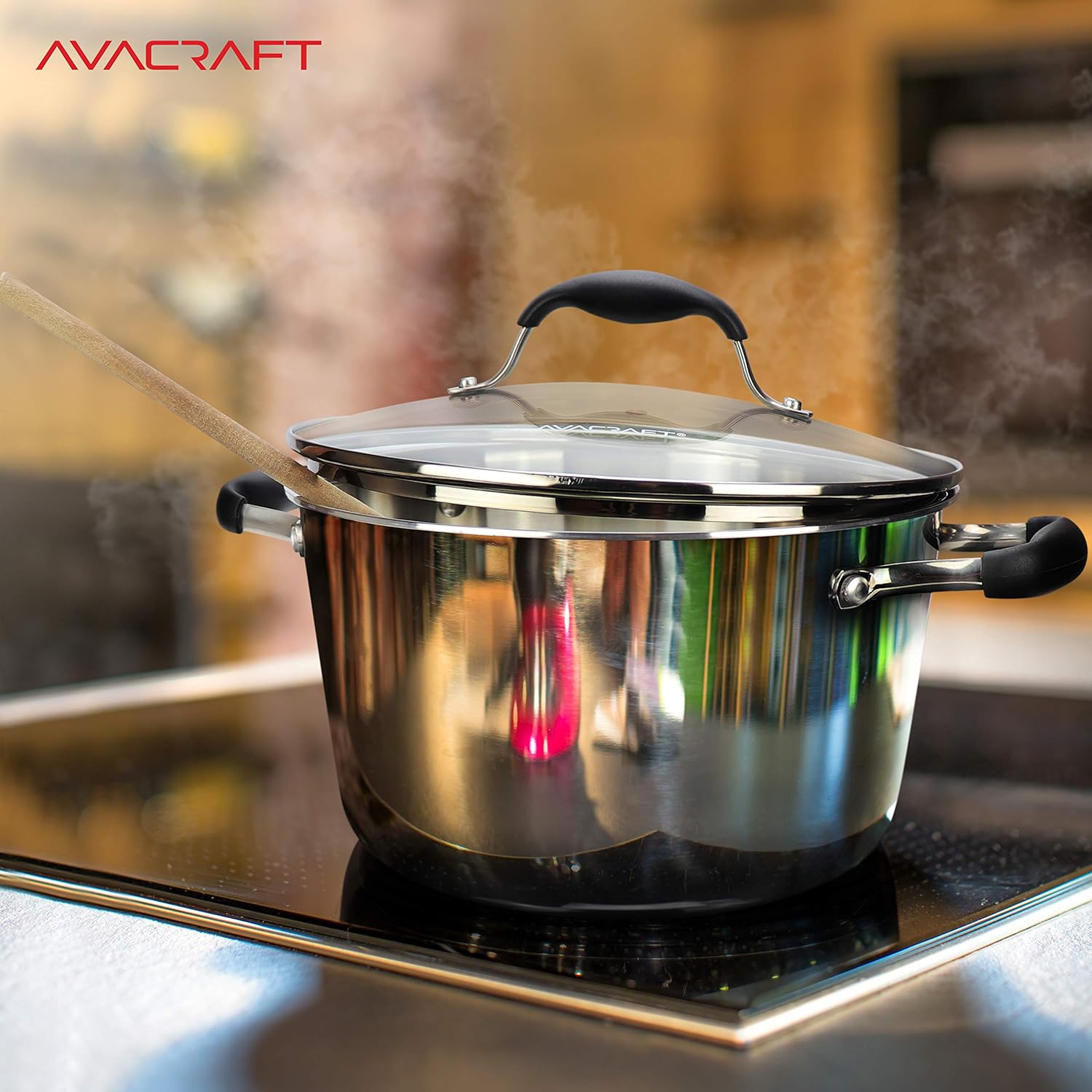 AVACraft 1810 stainless steel Dutch Oven with Lid