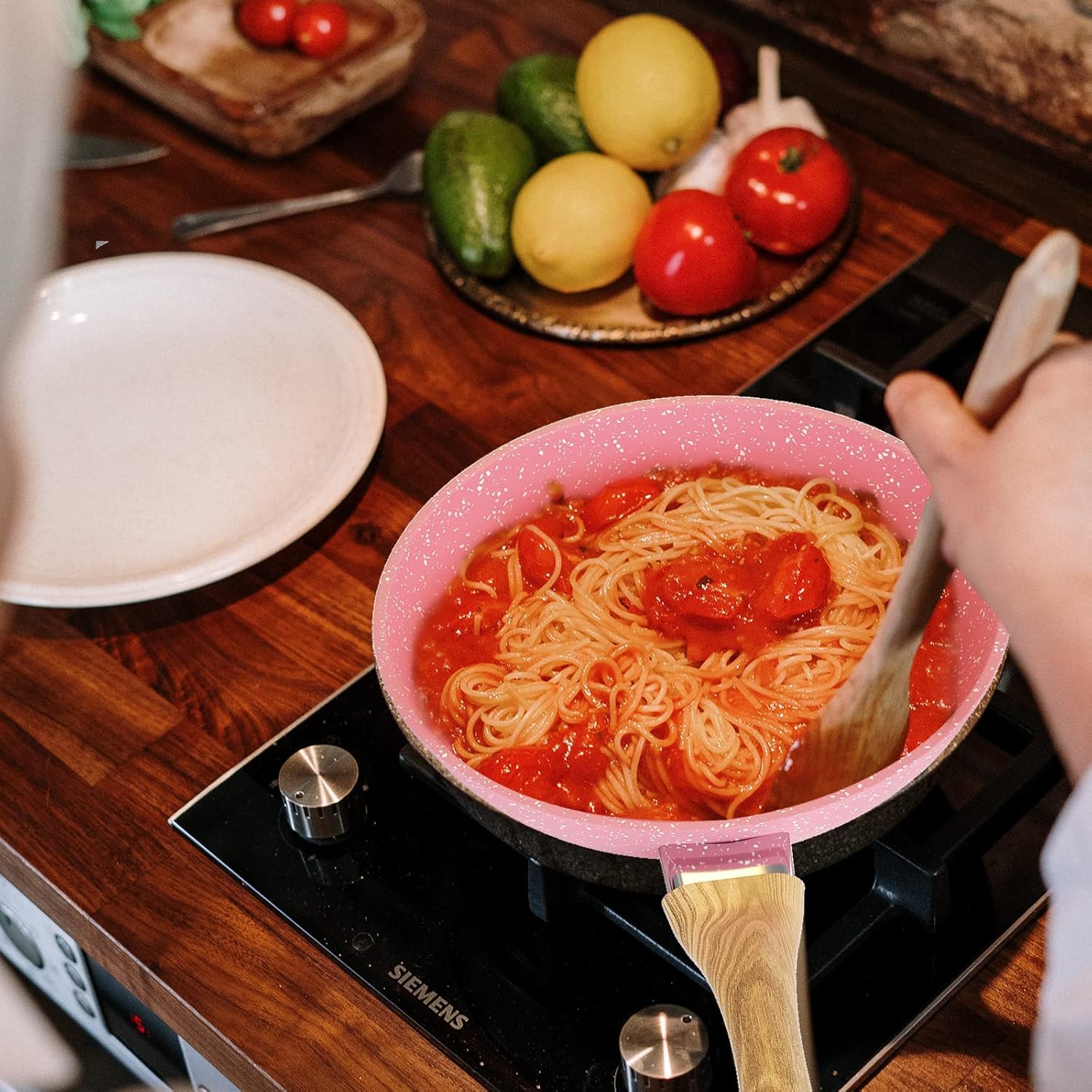 Ultra Nonstick Pink Fry Pan 11 Inch PTFE-Free