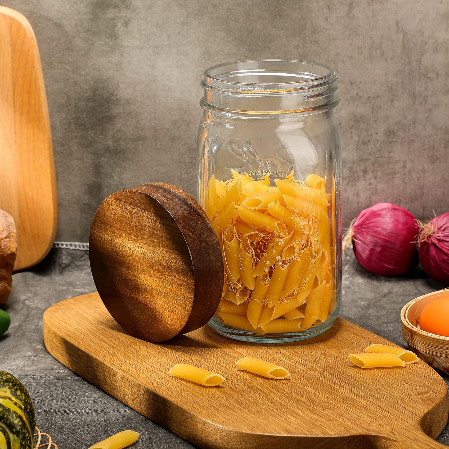 6-Piece Wooden Mason Lid Canning Jar Lids