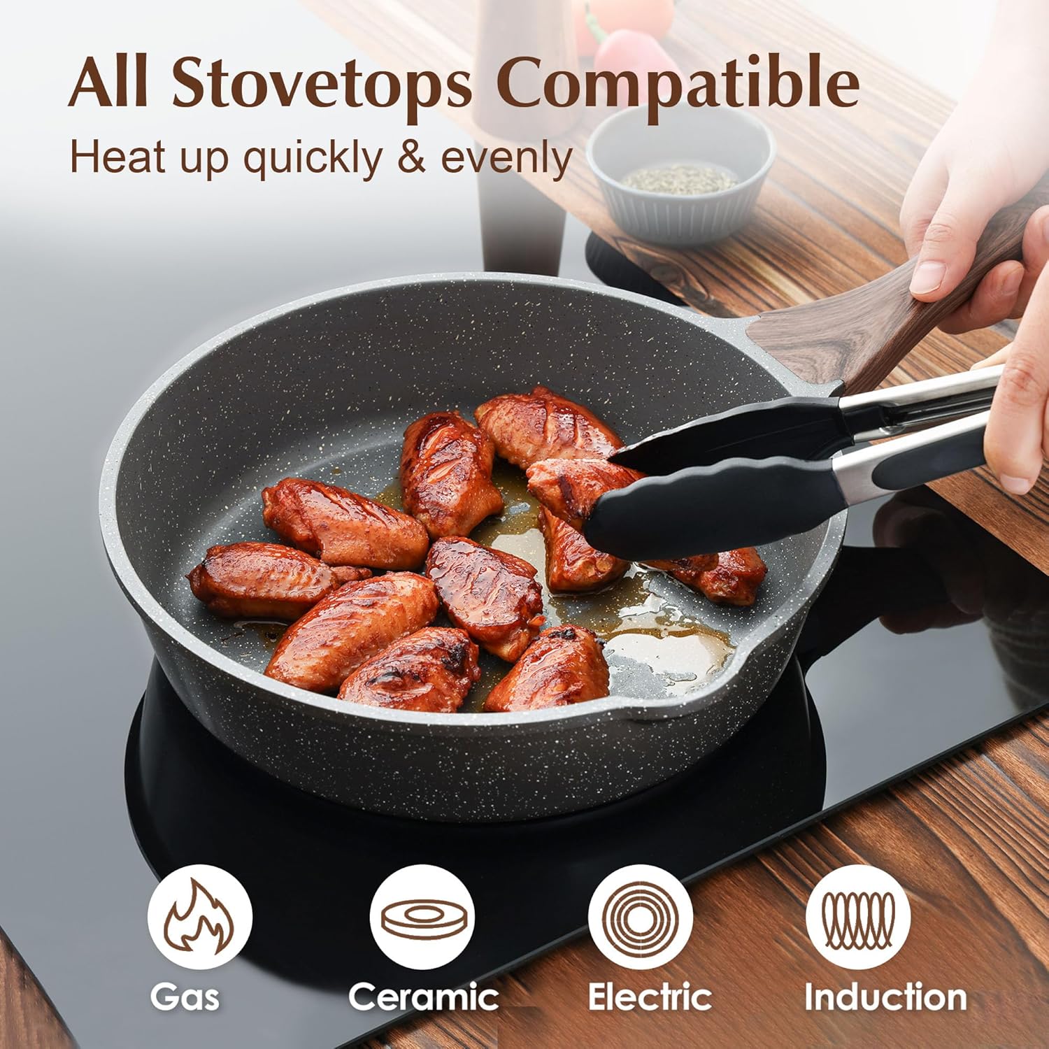 genssaerte nonstick deep frying pan