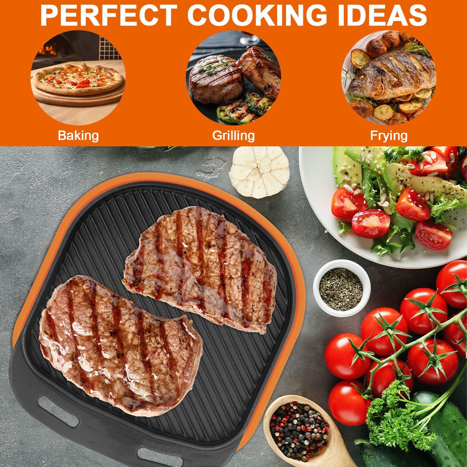 MixRBBQ Cast Iron Grilling PanVersatileDurablePerfect for Pizza and Camping