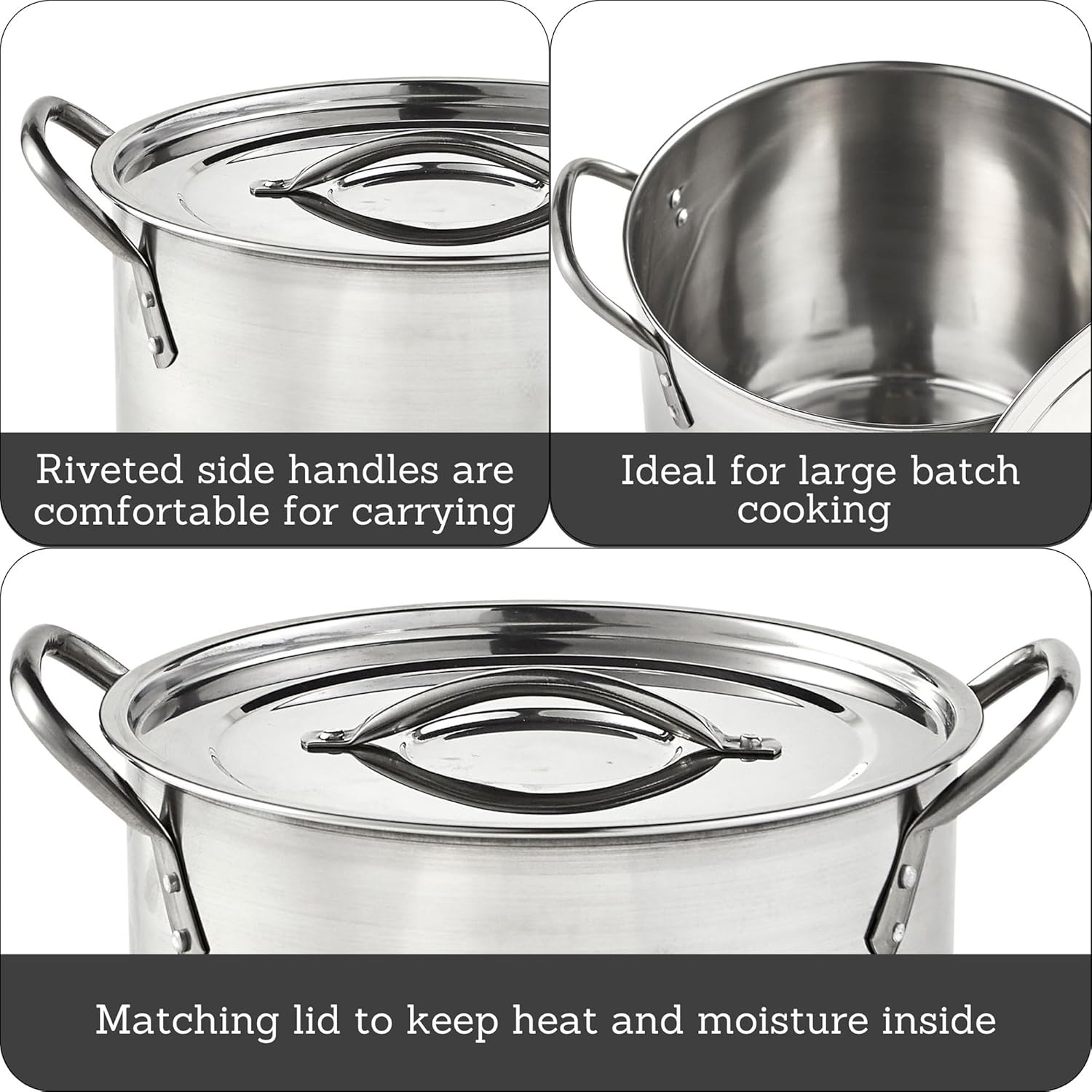 Imusa16qt Stainless Steel Stock Pot
