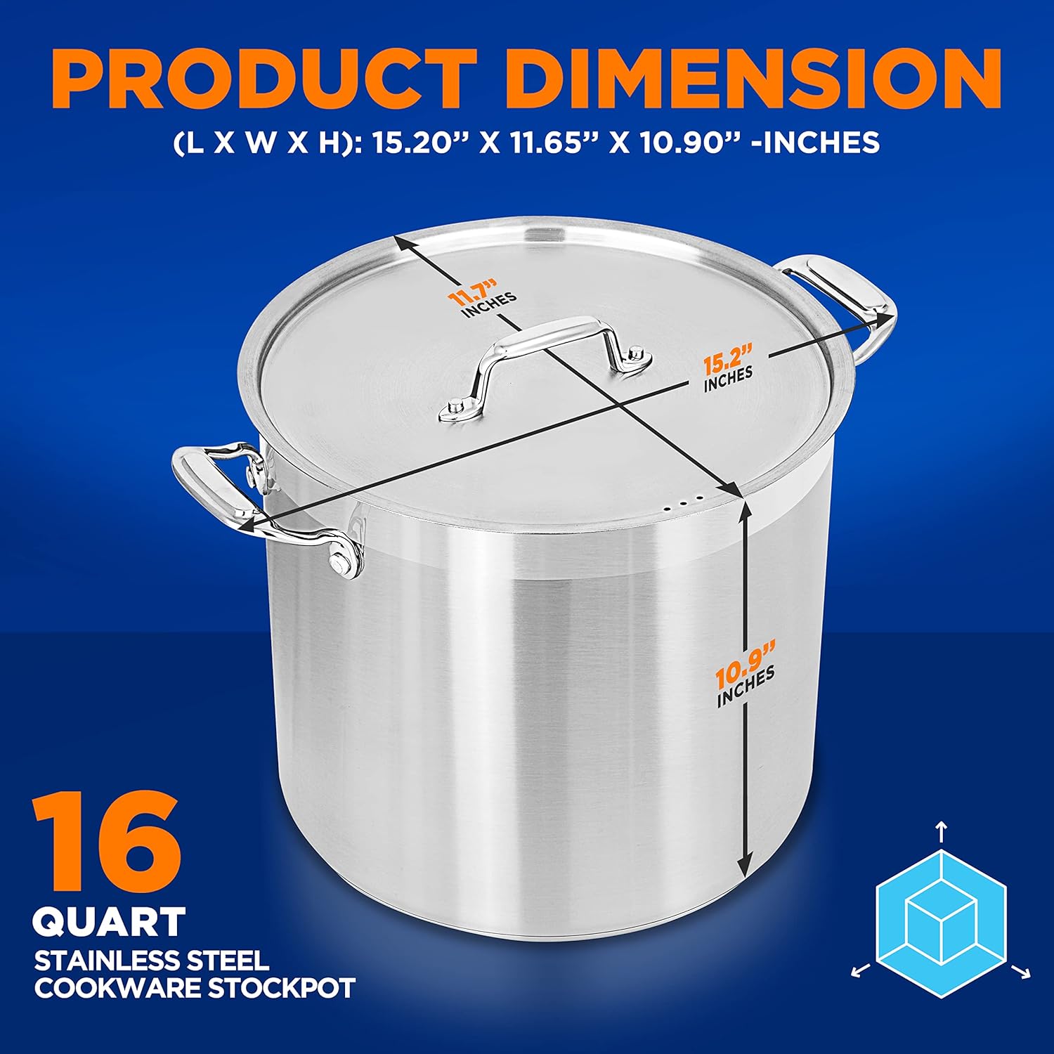 NutriChef Ergonomic 16-Quart Stockpot
