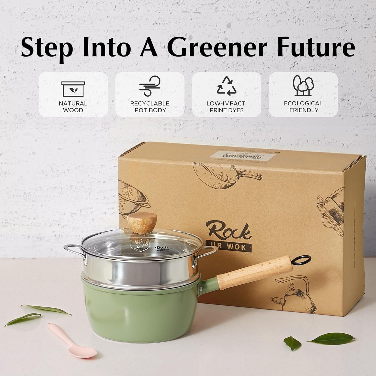 2 Quart Green Ceramic Saucepan with Lid Chefs Delight