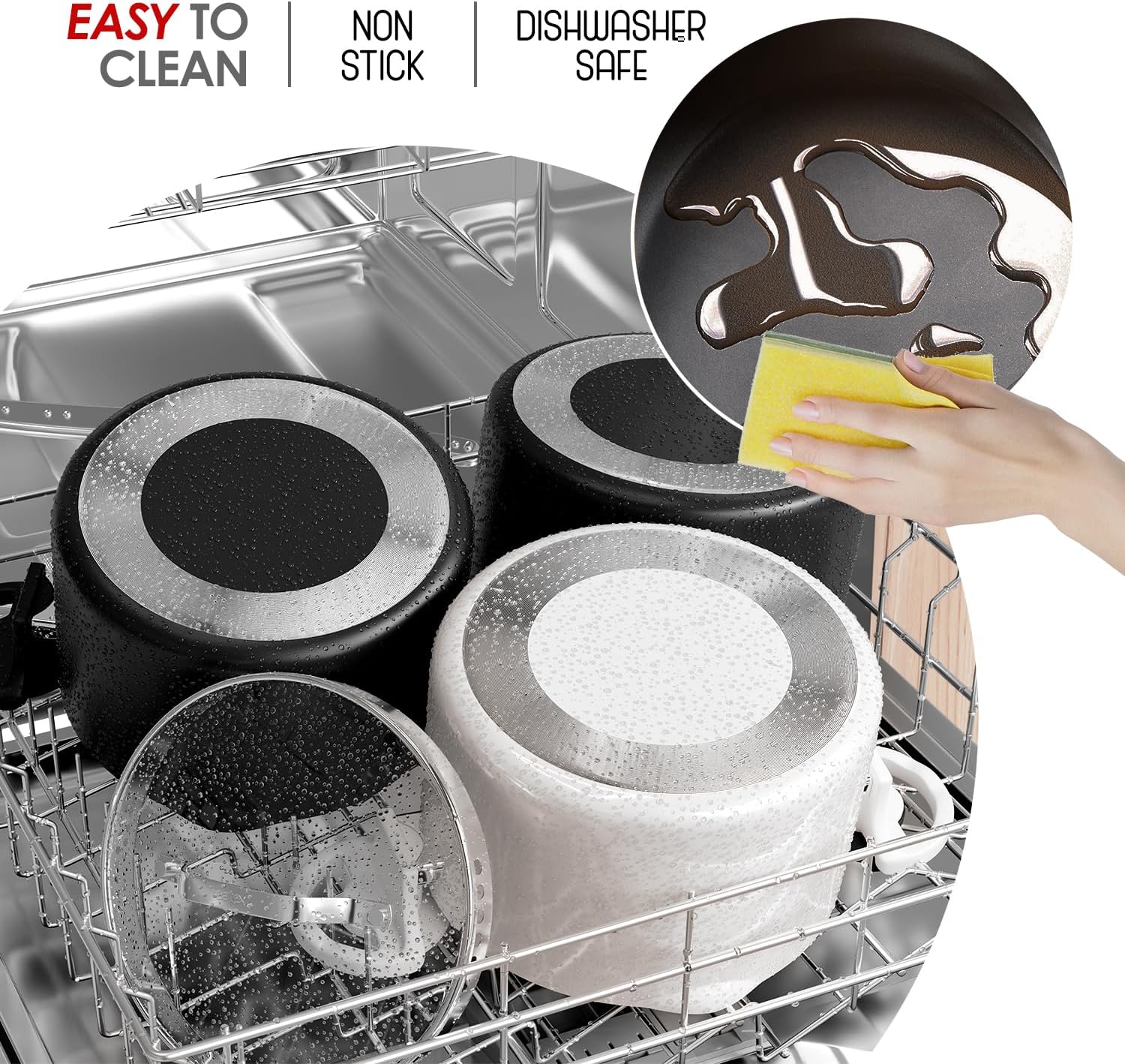 EATEX 5-Quart Pasta Pot with Strainer Lid Nonstick Stainless Steel