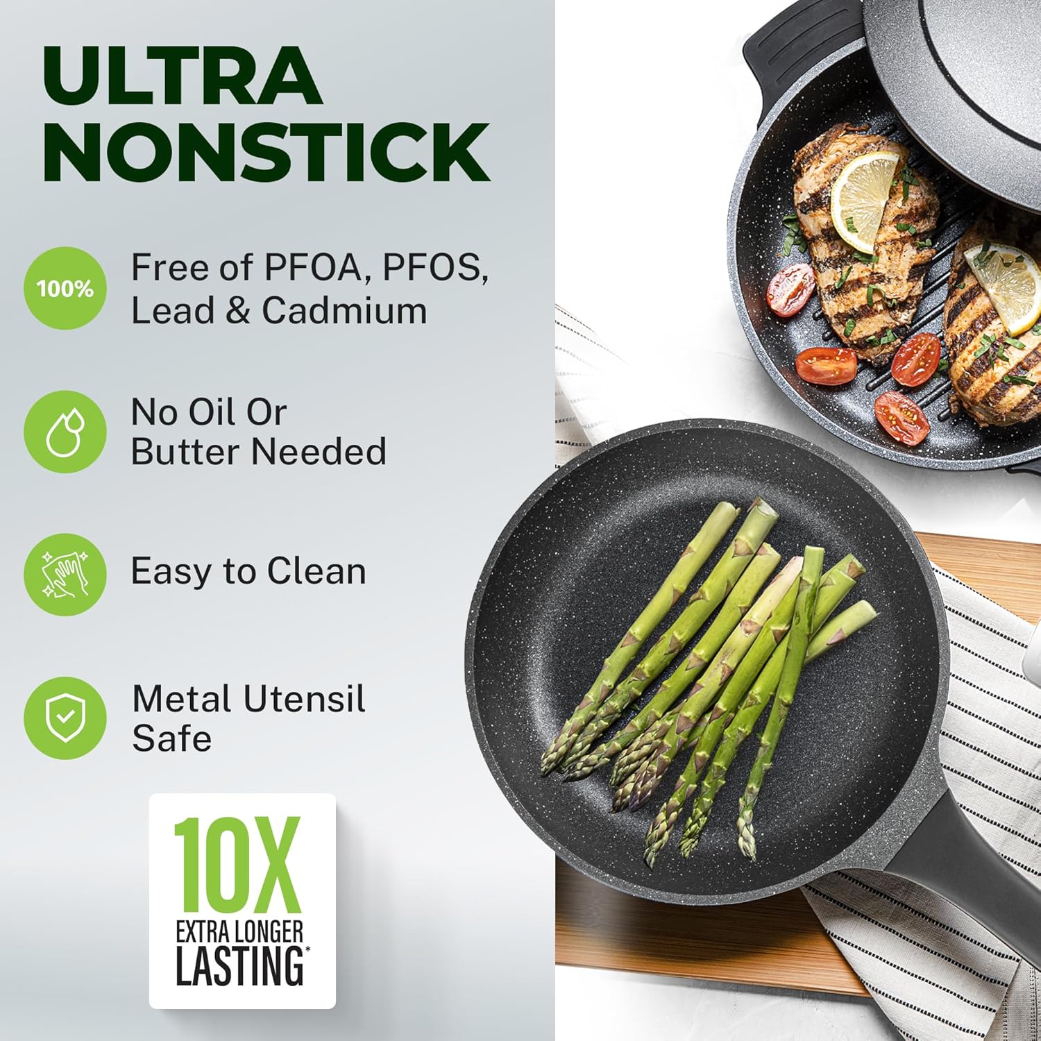 Granitestone 12-Pc Dutch Oven Set - OvenDishwasher Safe Easy to Clean