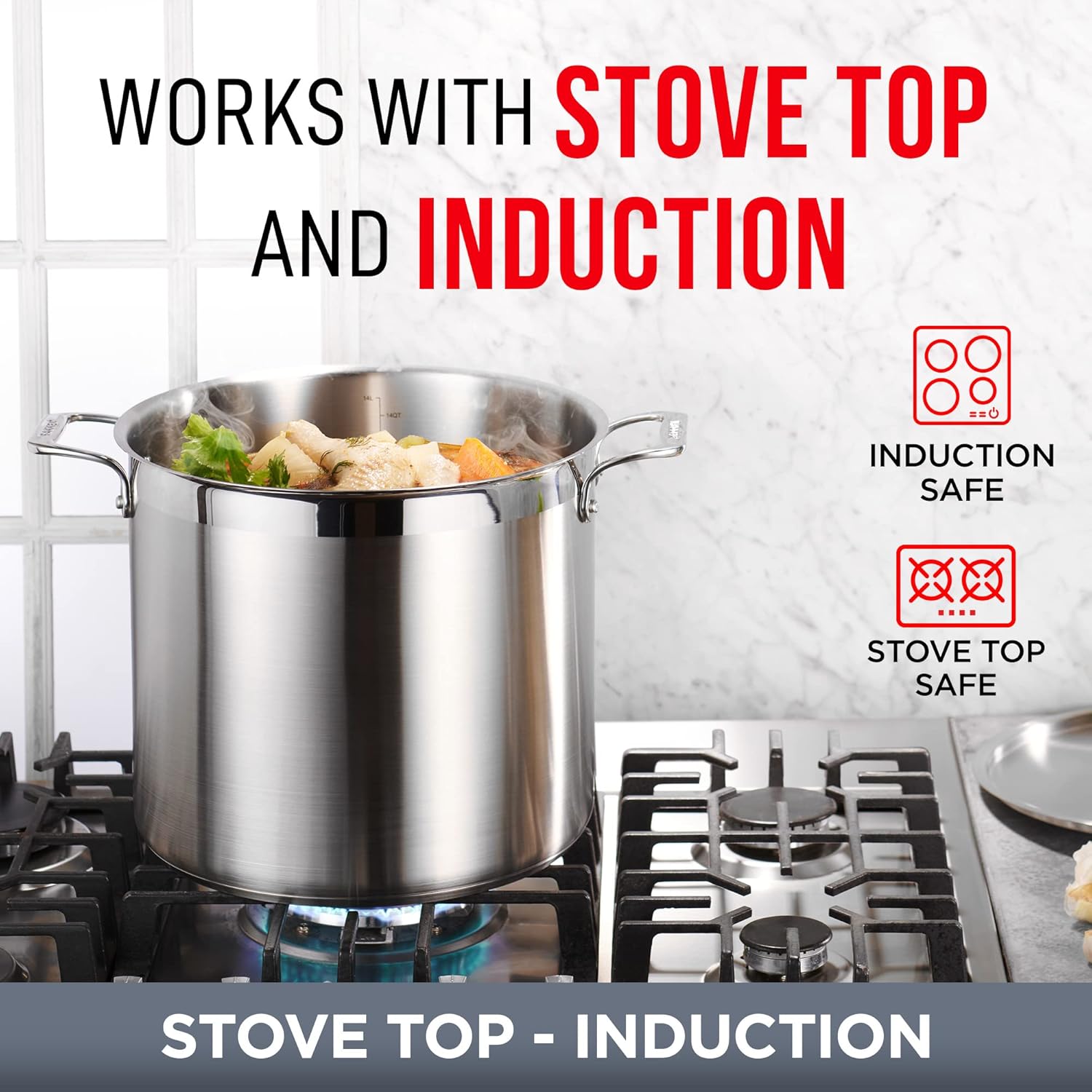 Bakken SwissHeavy-Duty Stainless Steel Stockpot 2 Quart for Cooking Catering