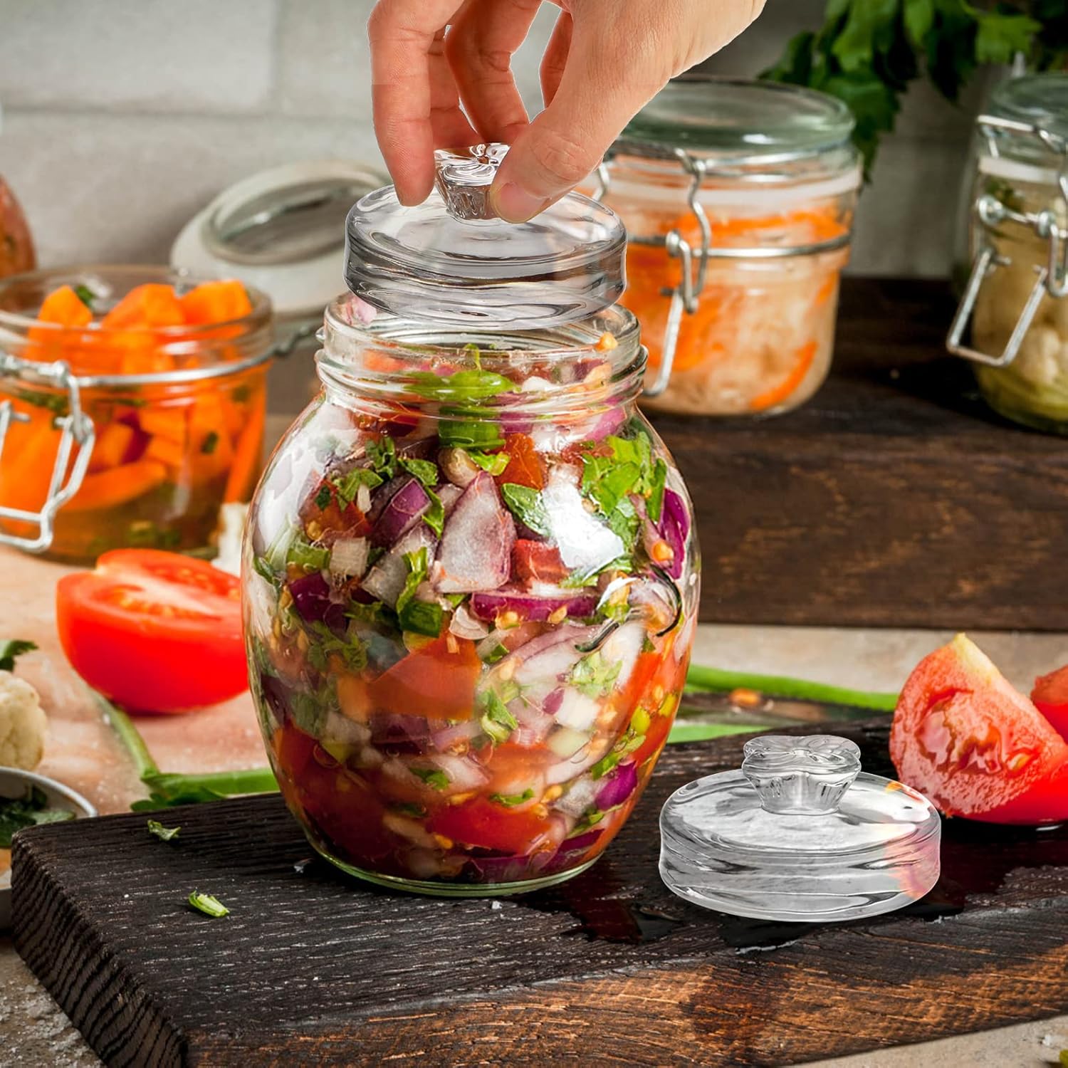 9-Piece Glass Fermentation Weights with Easy Grip