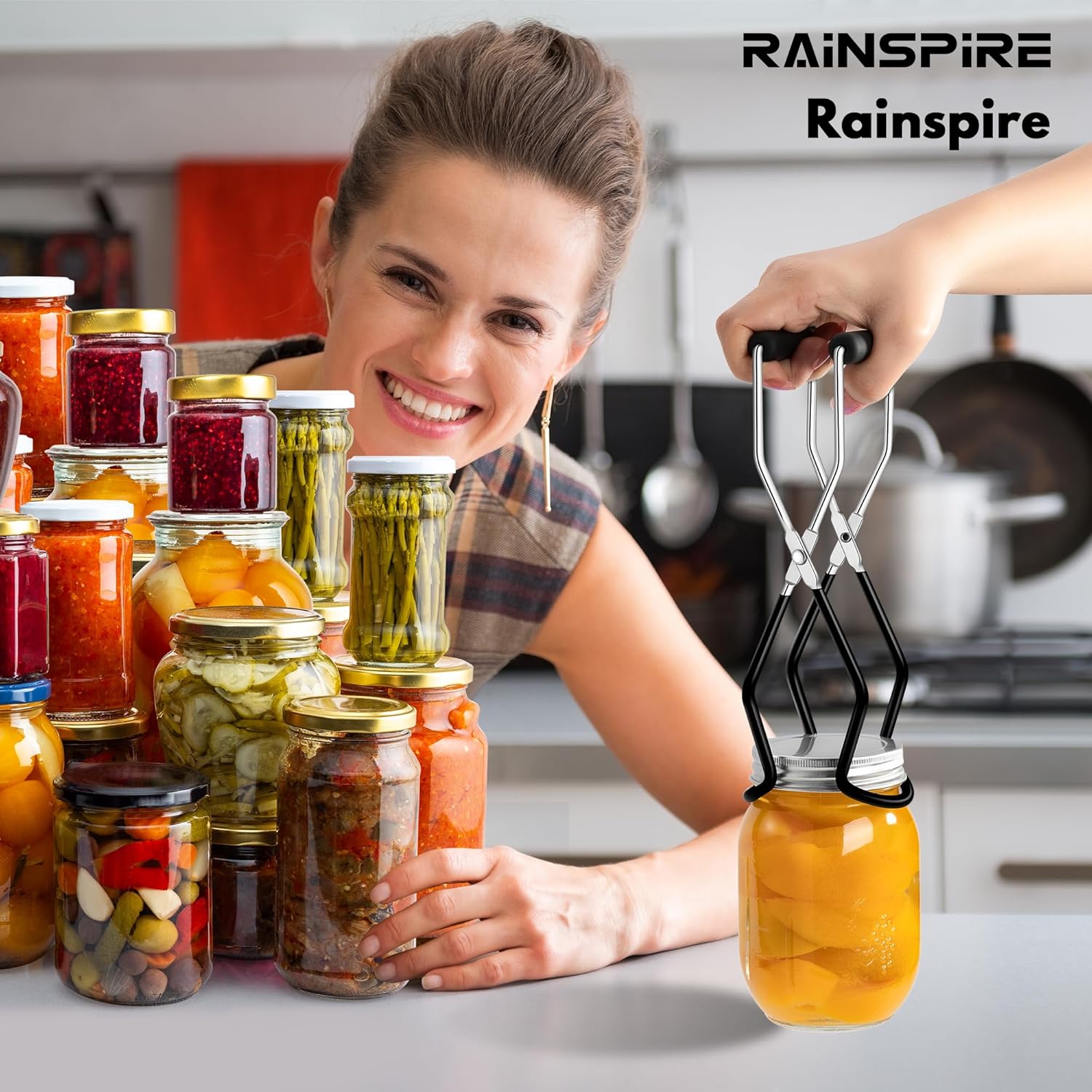 Rainspire Canning Jar Lifter with Non-Slip Handle