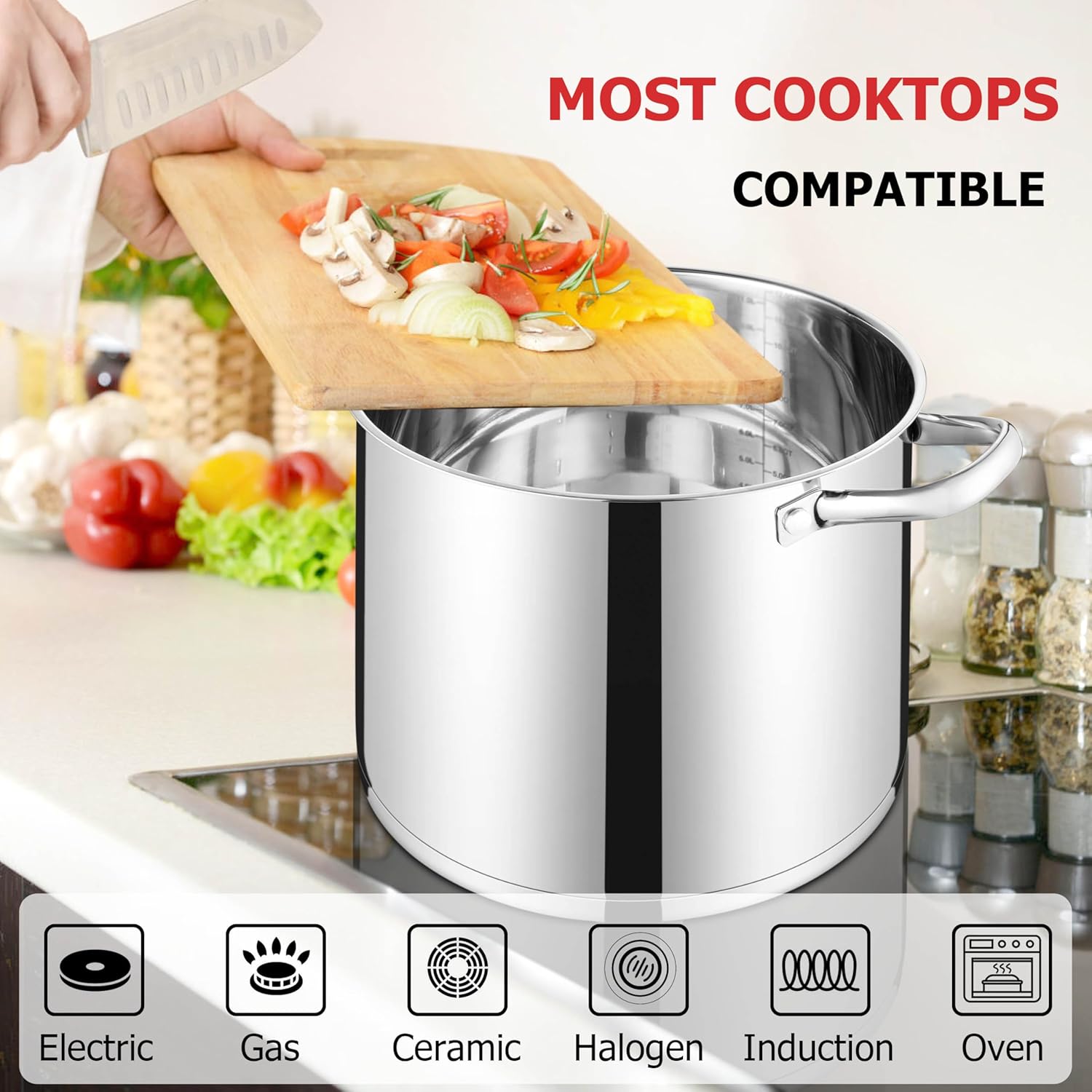 Precise 10 qt Tri-Ply stainless steel stock pot