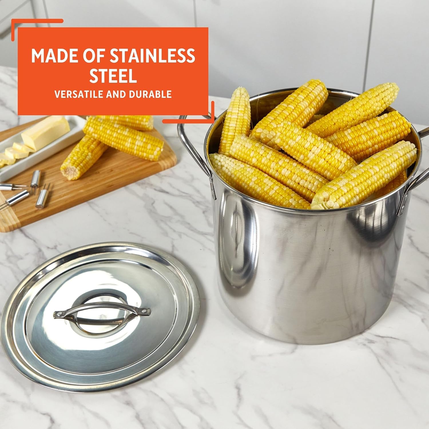Imusa16qt Stainless Steel Stock Pot