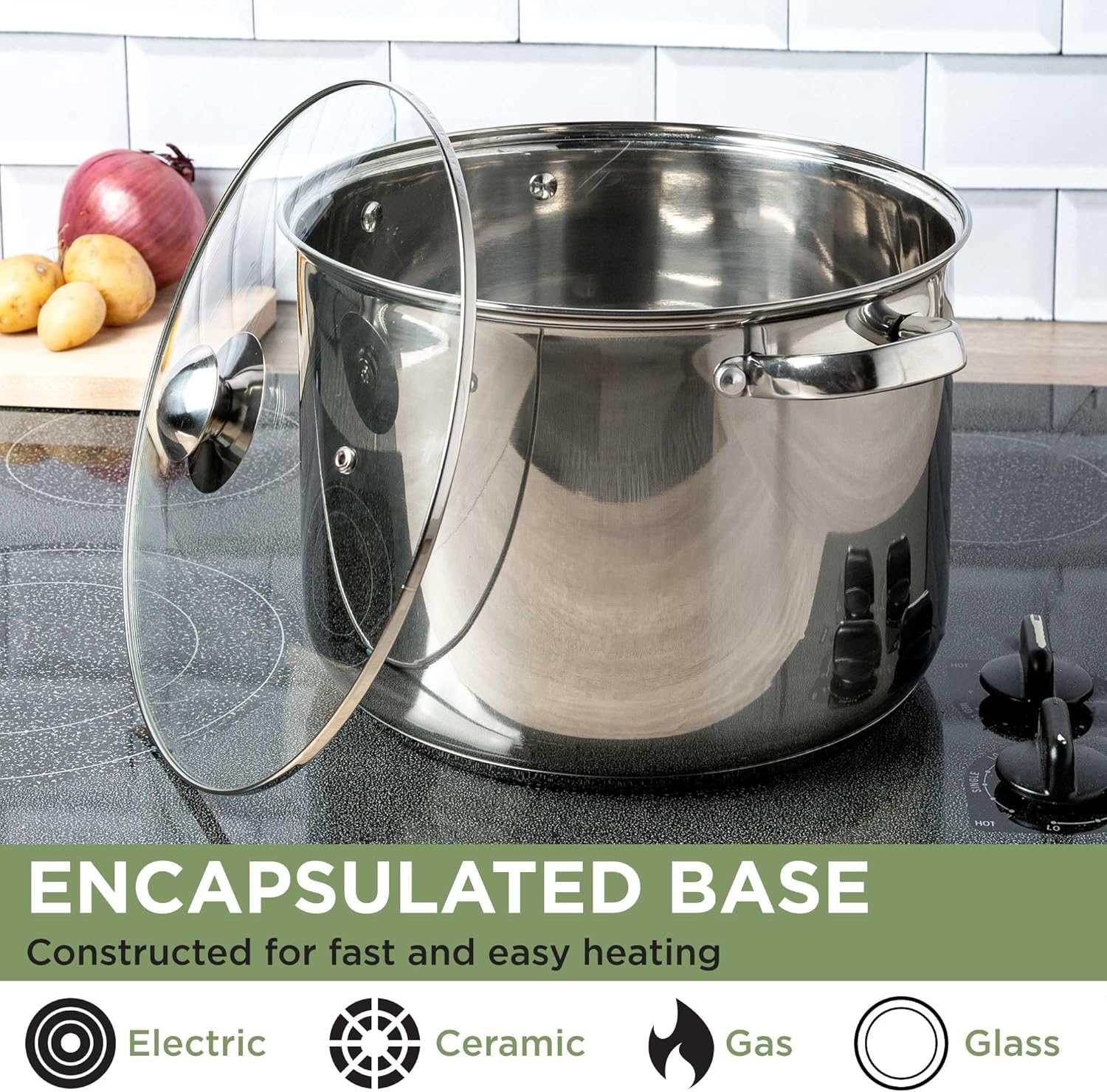 Ecolution Stainless Steel Stock Pot 12-Quart Perfect for everyday cooking